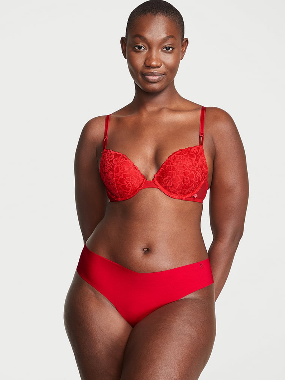 

Victoria's Secret Sexy Illusions Low-Rise No-Show Thong Briefs, Red