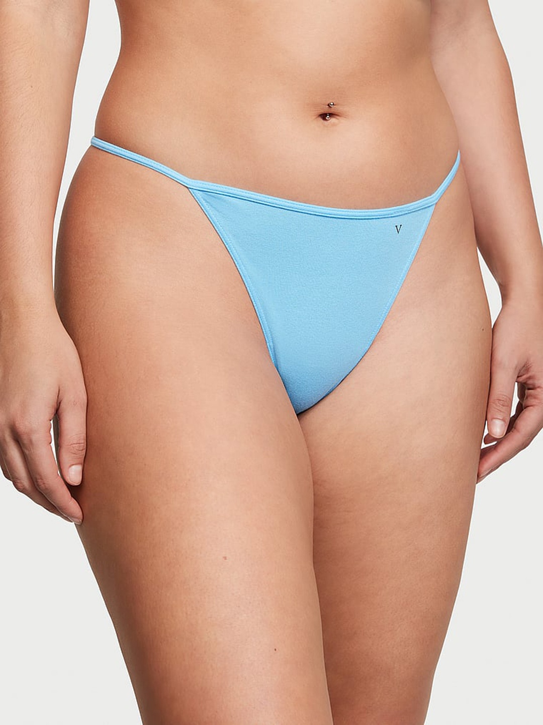 

Victoria's Secret Stretch V-String Thongs Briefs, Blue