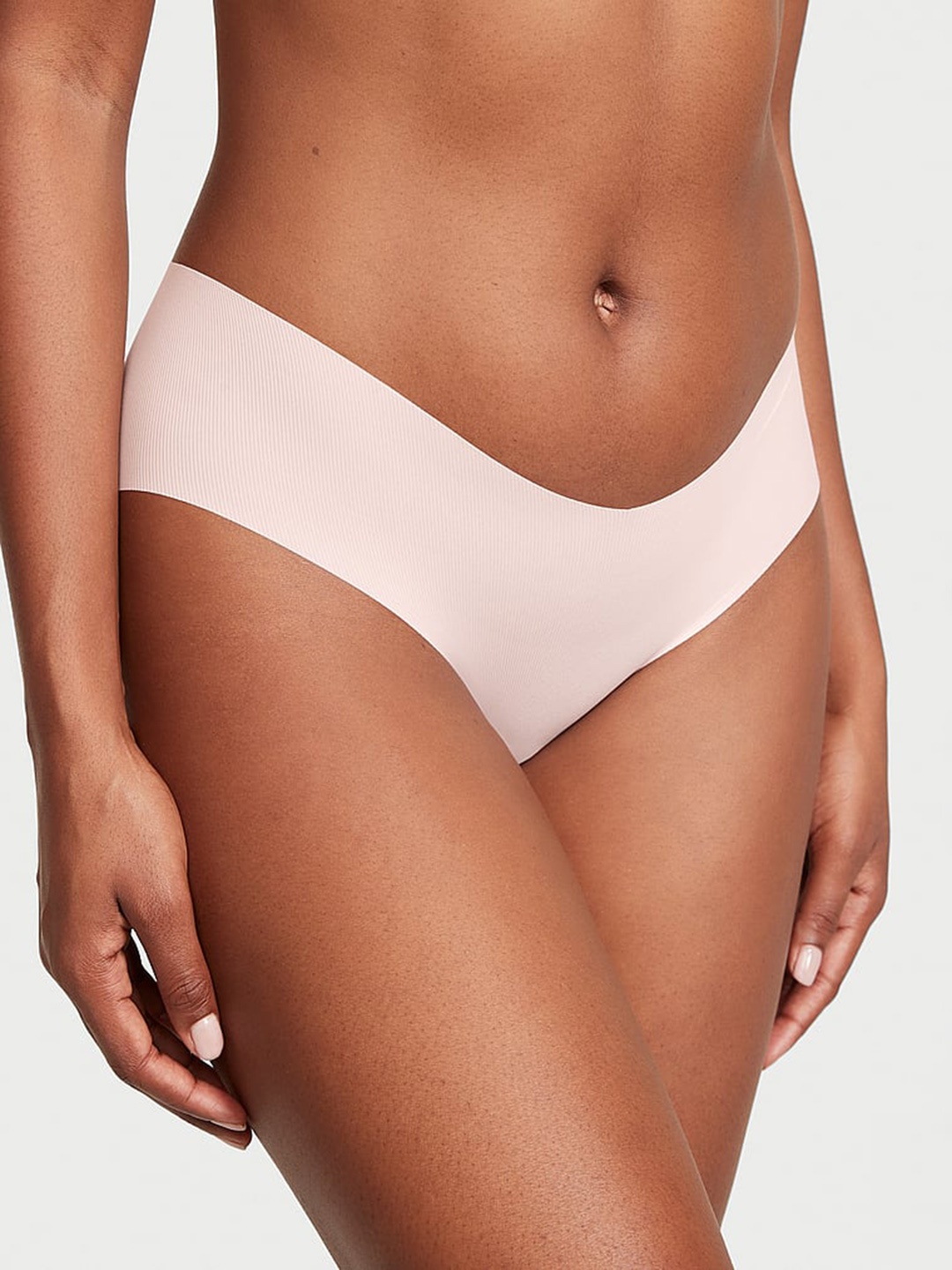 

Victoria's Secret No-Show Mid-Rise Seamless Hiphugger Hipster Briefs, Pink