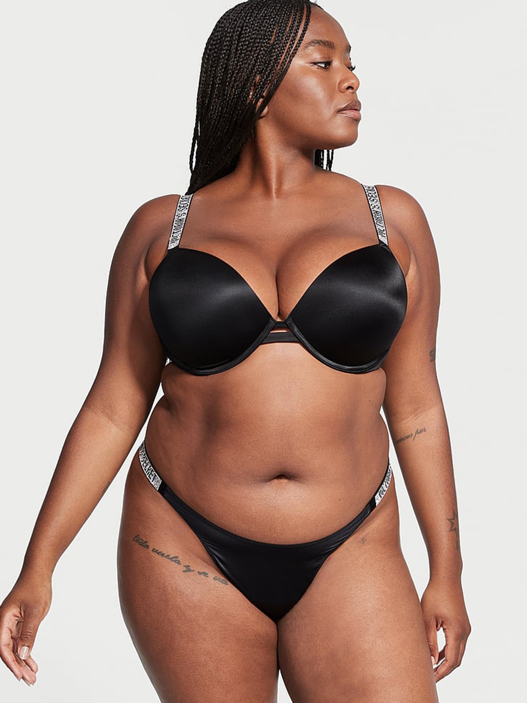 

Victoria's Secret Very Sexy Shine Strap Low-Rise Thong Brief, Black