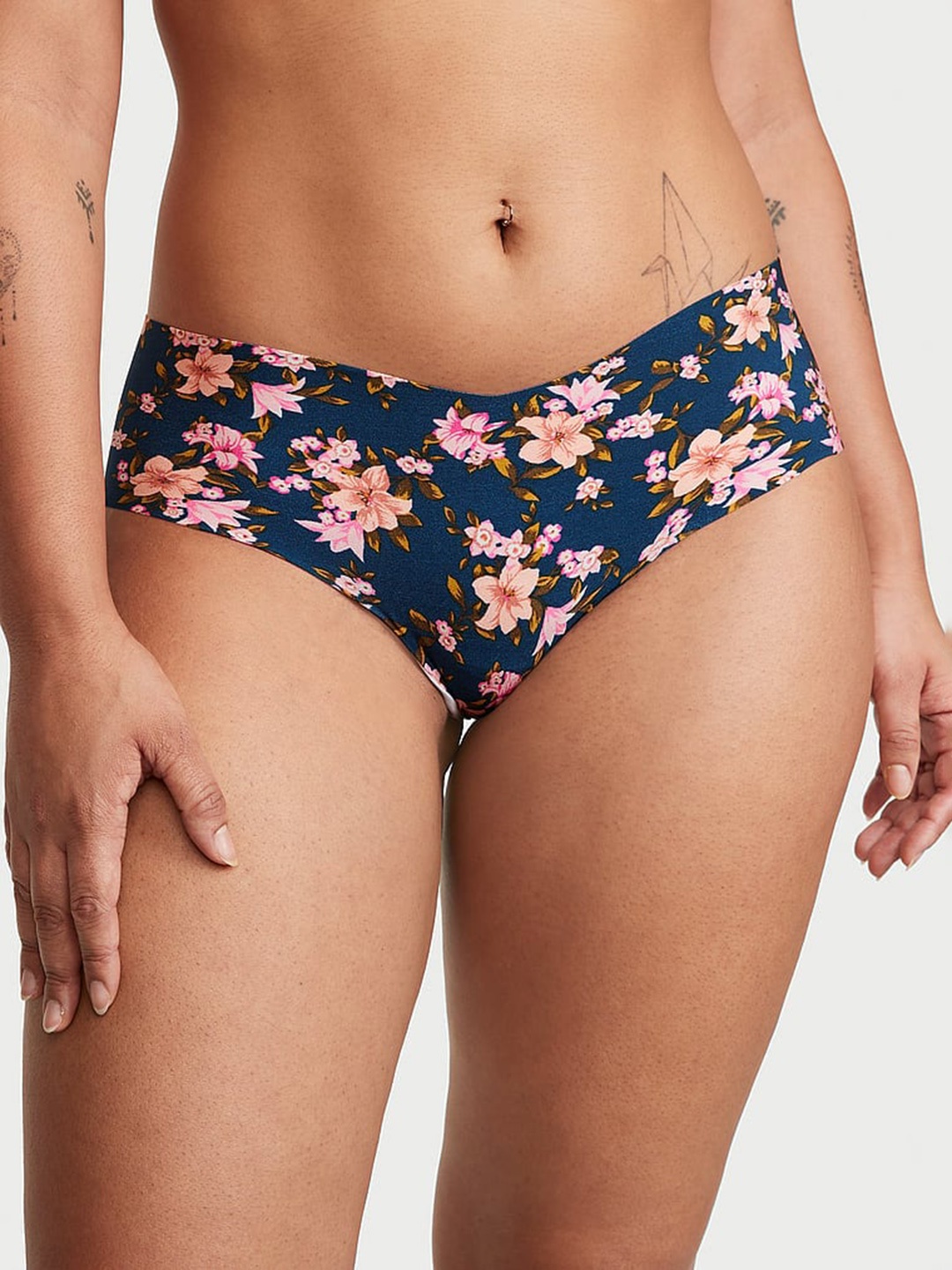 

Victoria's Secret Sexy Illusions Floral Printed Low-Rise Basic Briefs, Blue