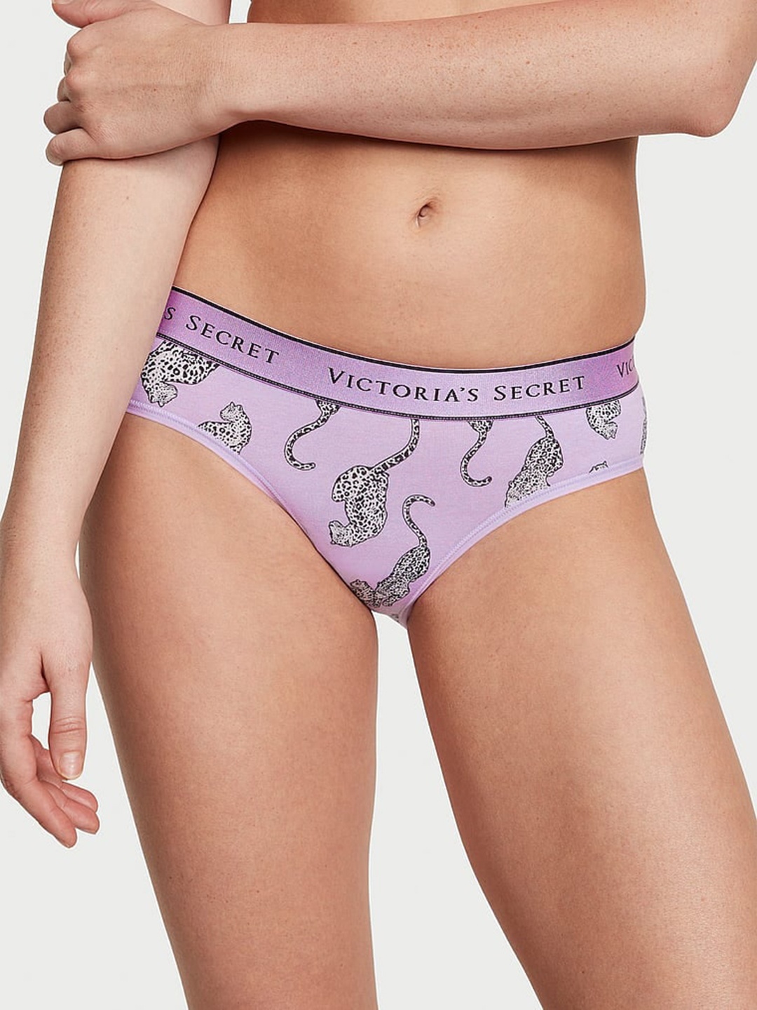 

Victoria's Secret Conversational Printed Low Rise Hiphugger Hipster Brief, Purple