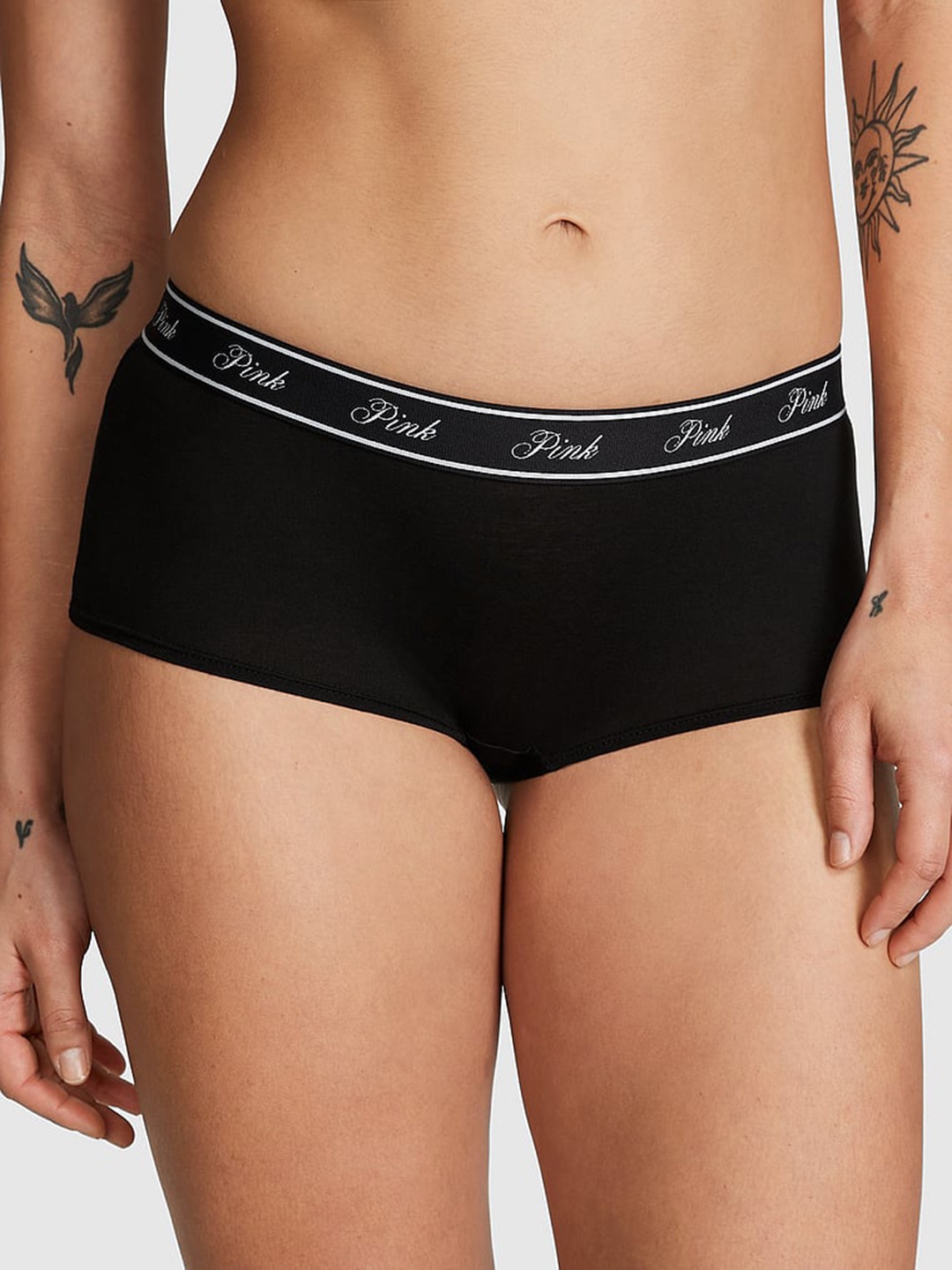 

Victoria's Secret PINK Low Rise Boy Shorts Brief, Black