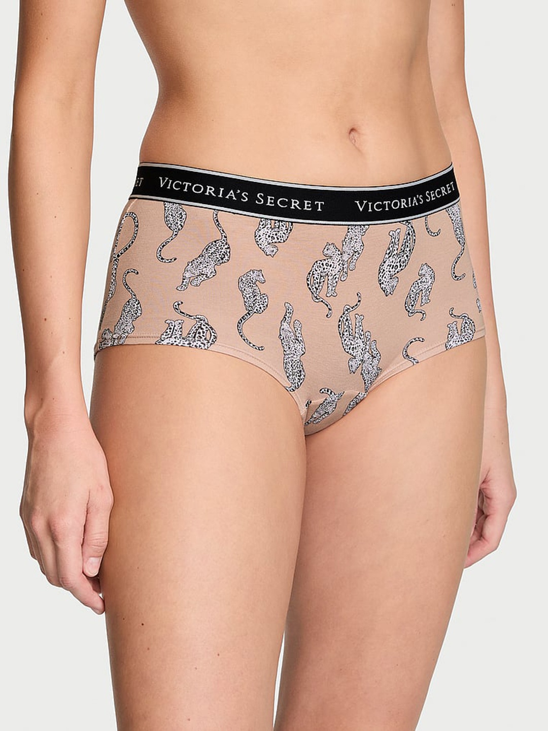 

Victoria's Secret Conversational Printed Boy Shorts Brief, Beige