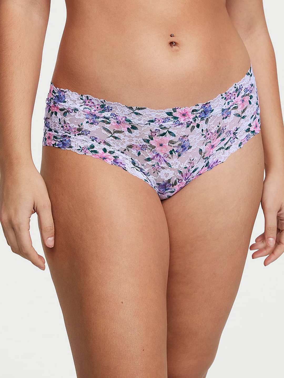 

Victoria's Secret The Lacie Posey Floral Printed Low Rise Basic Brief, Blue