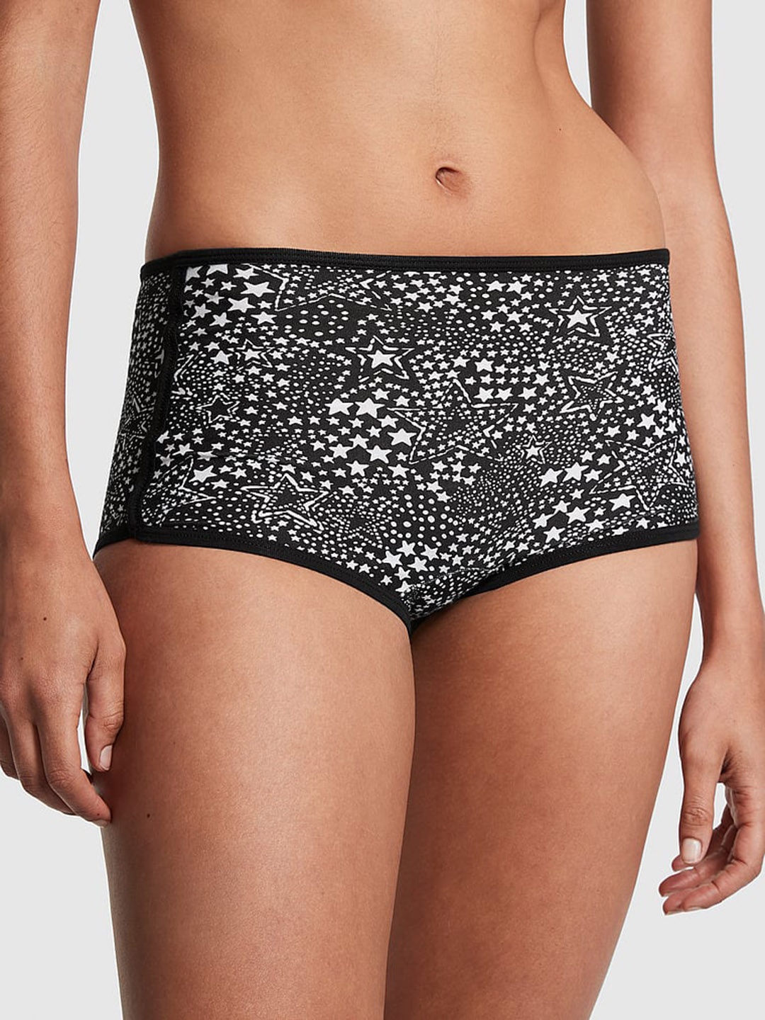 

Victoria's Secret PINK Geometric Printed Boyshort Brief, Black