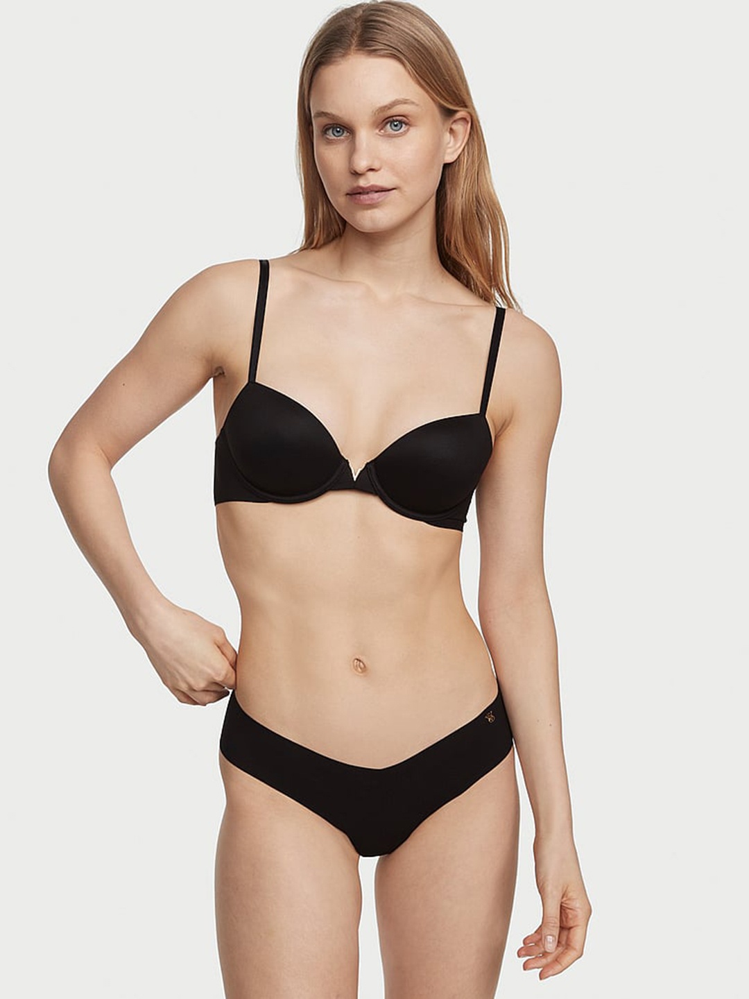 

Victoria's Secret Sexy Illusions By No-Show Low Rise Thong Briefs, Black