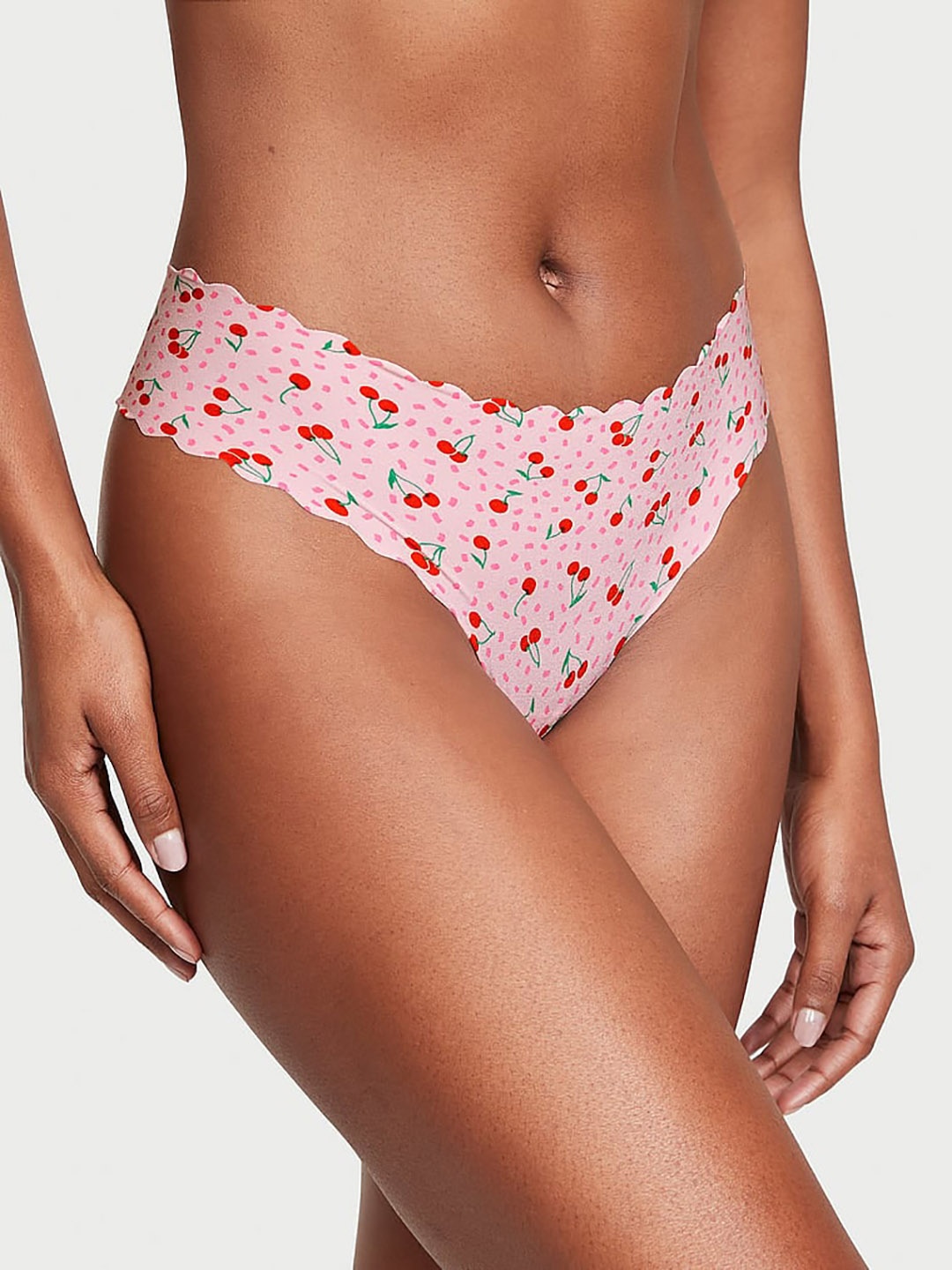 

Victoria's Secret No-Show Floral Printed Seamless Thong Brief, Pink