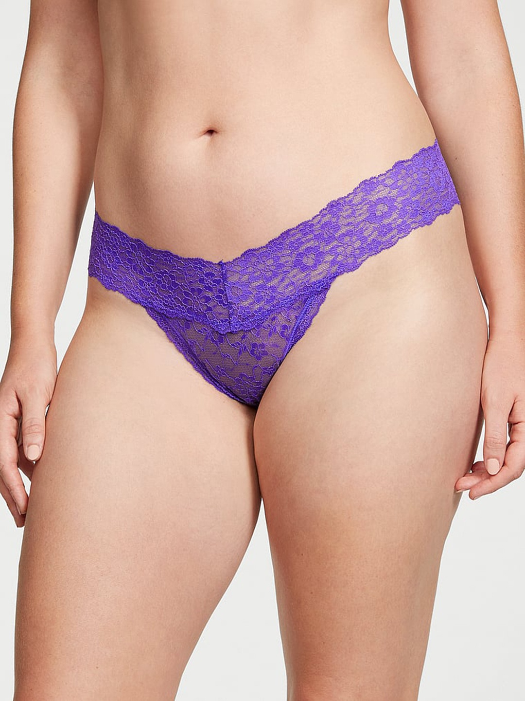 

Victoria's Secret The Lacie Posey Self Design Low Rise Thong Brief, Purple