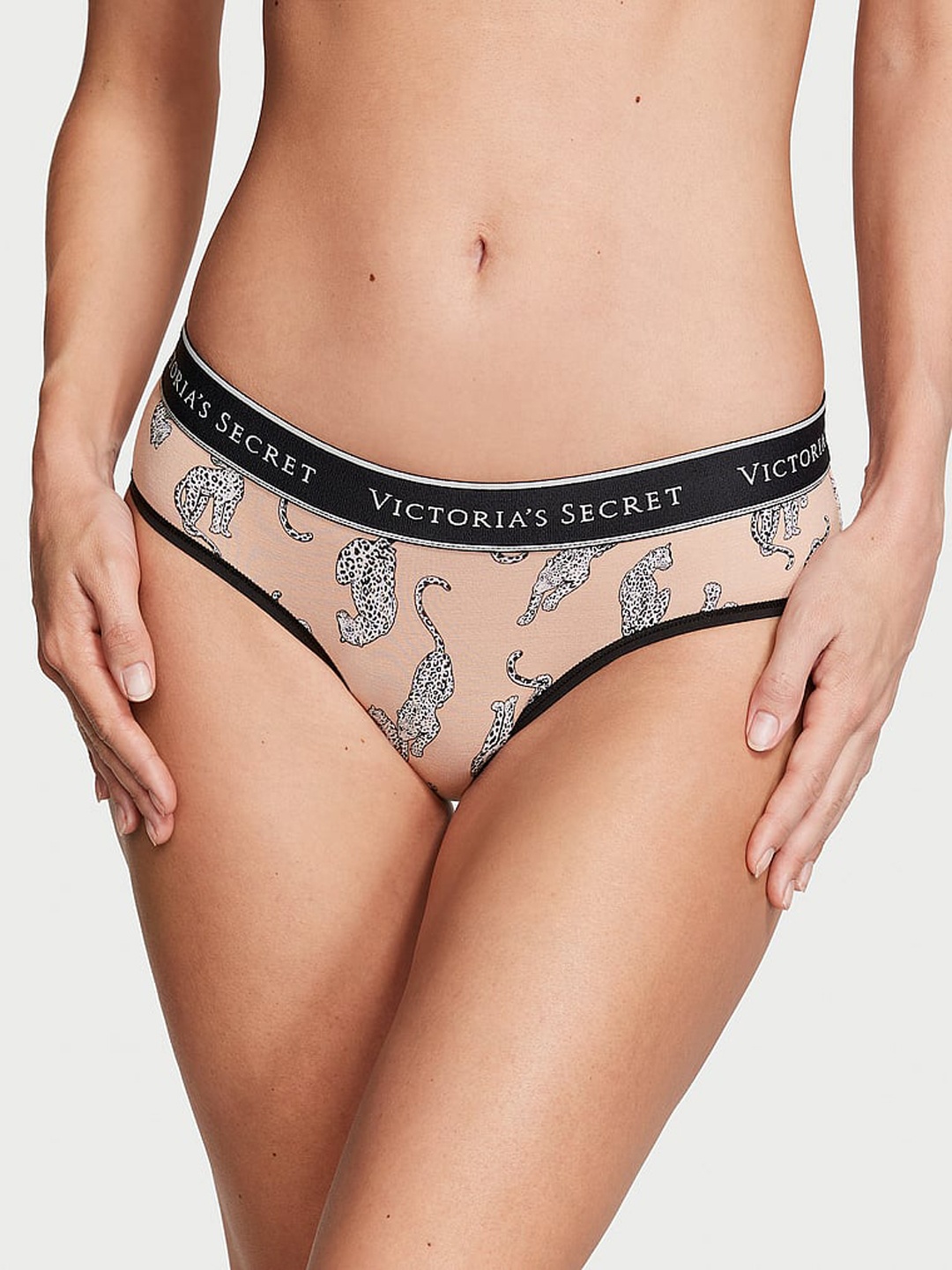 

Victoria's Secret Graphic Printed Low-Rise Hiphugger Hipster Briefs, Beige