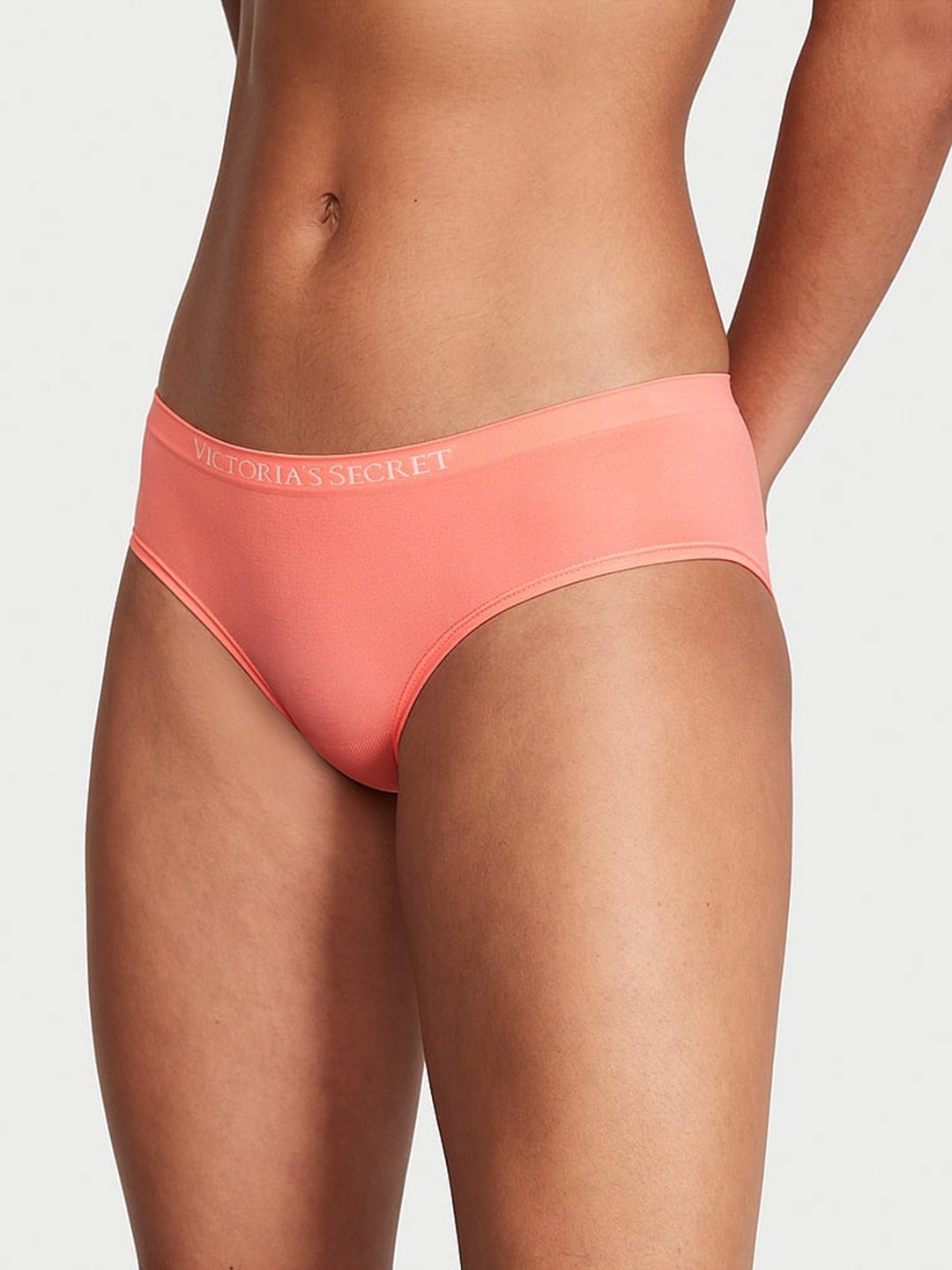 

Victoria's Secret Low-Rise Seamless Hiphugger Hipster Briefs, Peach