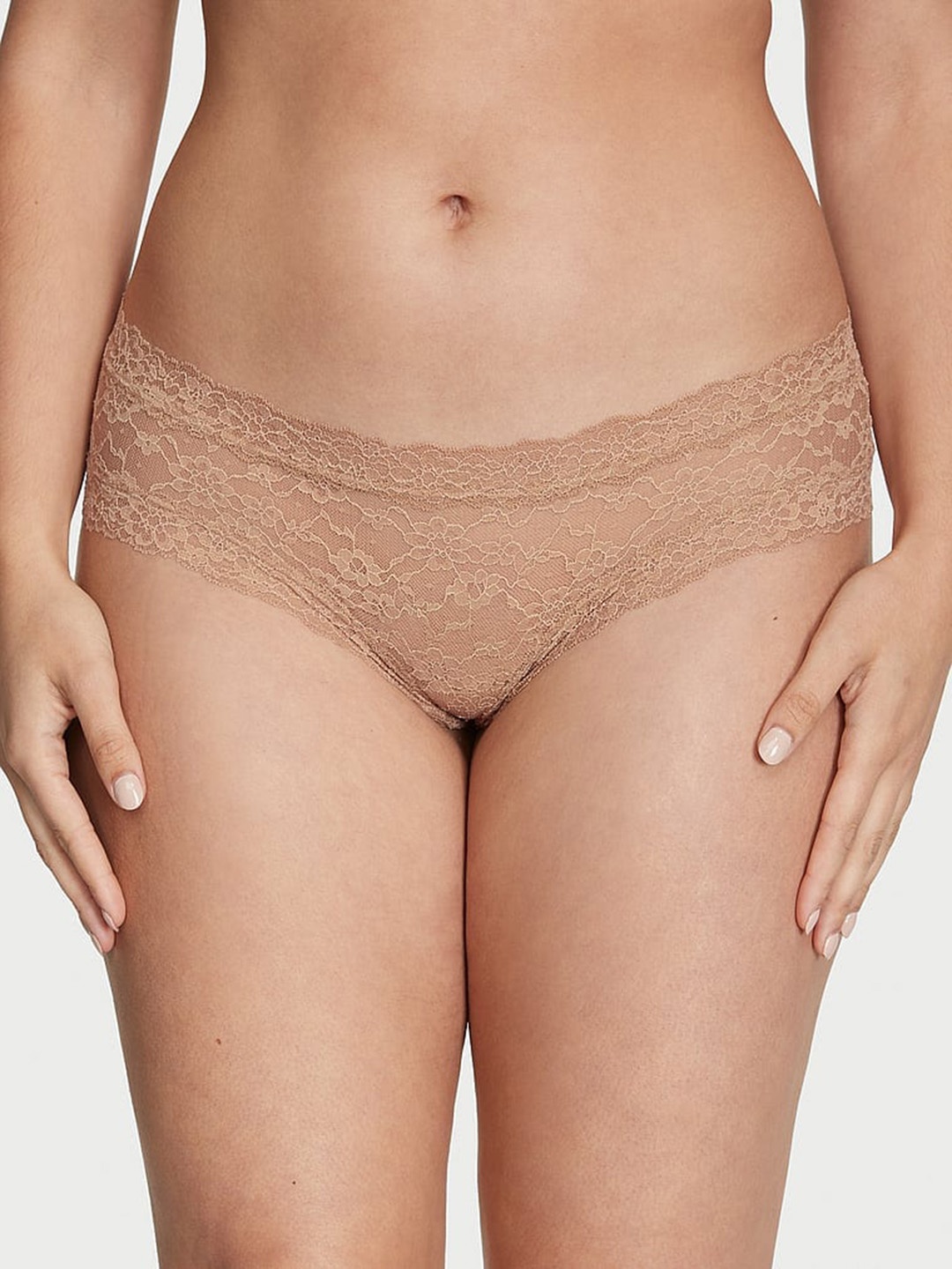 

Victoria's Secret The Lacie Posey Self Design Low-Rise Cheeky Basic Briefs, Beige