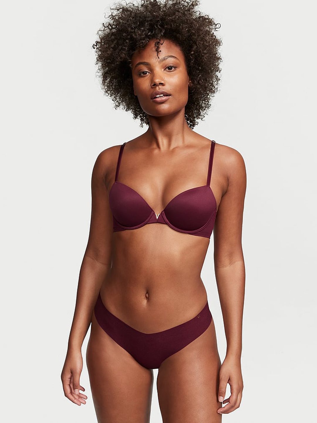 

Victoria's Secret Sexy Illusions Low Rise No-Show Thong Briefs, Maroon