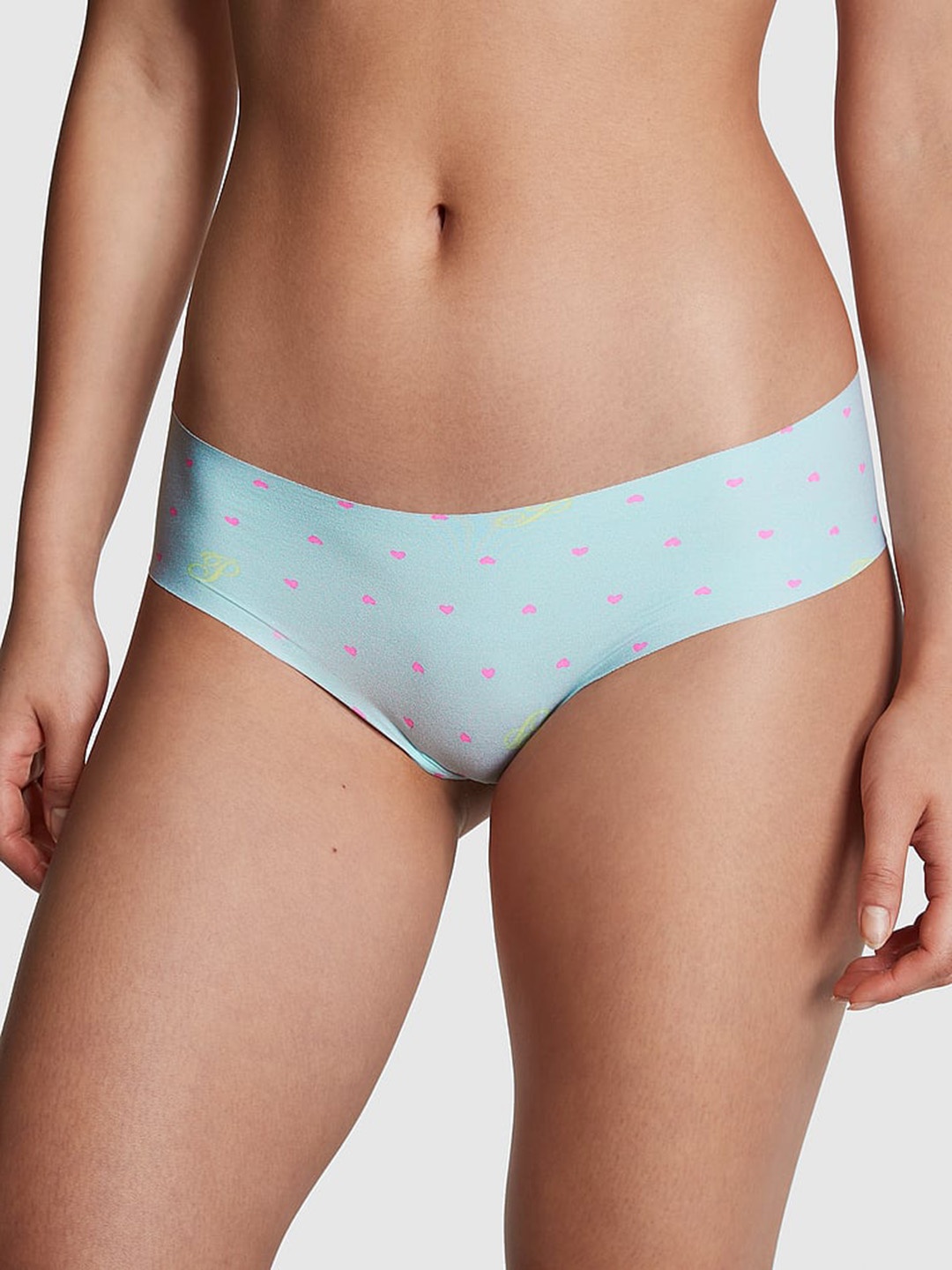 

Victoria's Secret PINK Conversational Printed No-Show Cheekster Low-Rise Basic Briefs, Blue