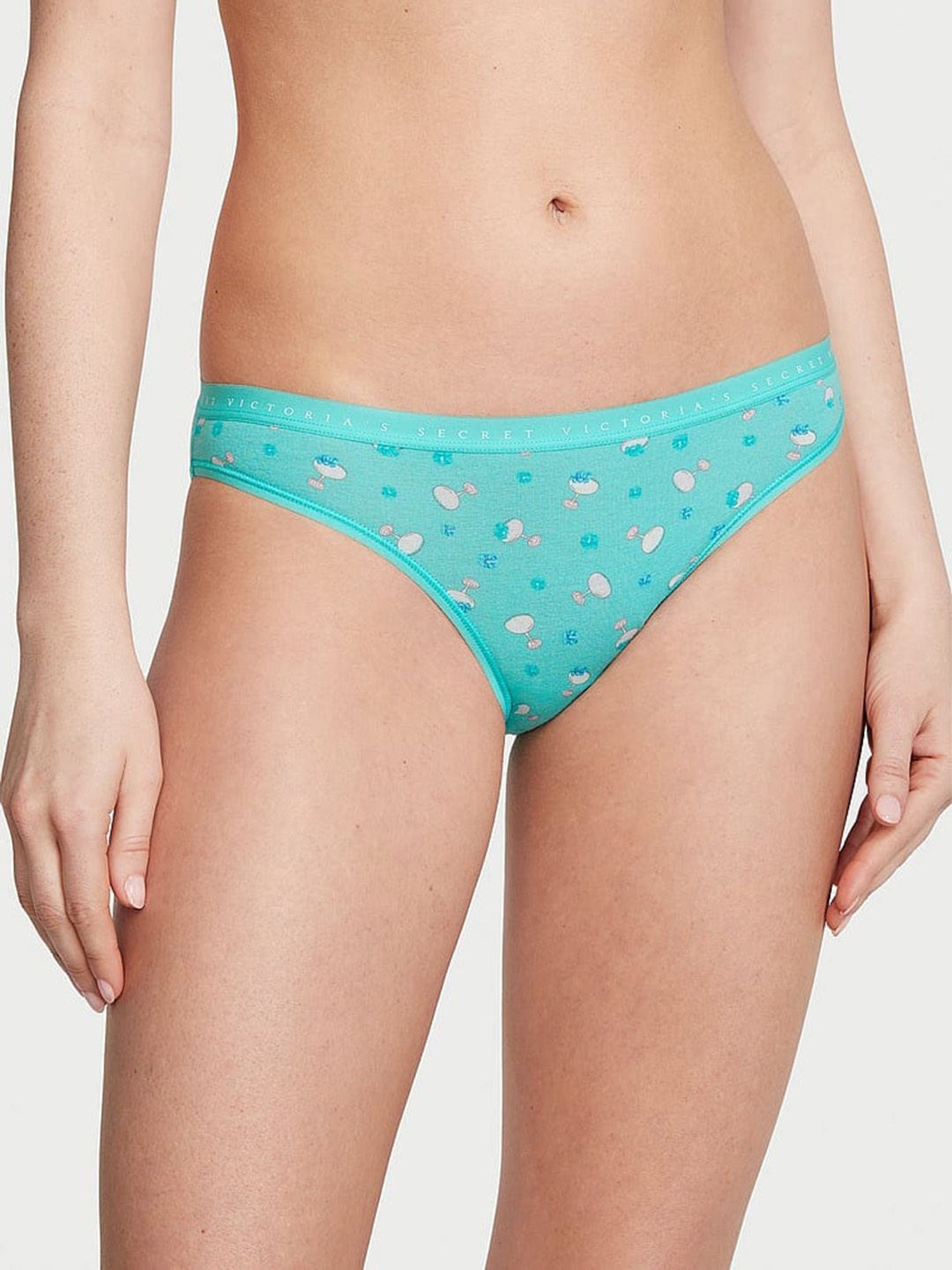 

Victoria's Secret Conversational Printed Stretch Low-Rise Bikini Briefs, Blue