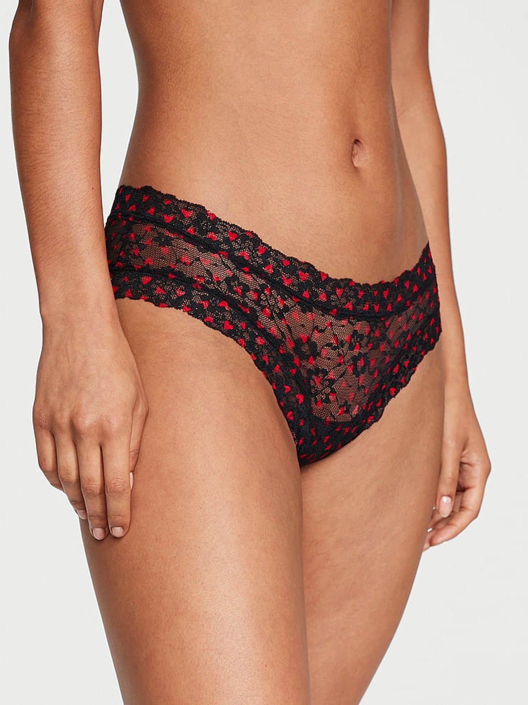 

Victoria's Secret The Lacie Posey Floral Self Design Low-Rise Cheeky Basic Briefs, Black