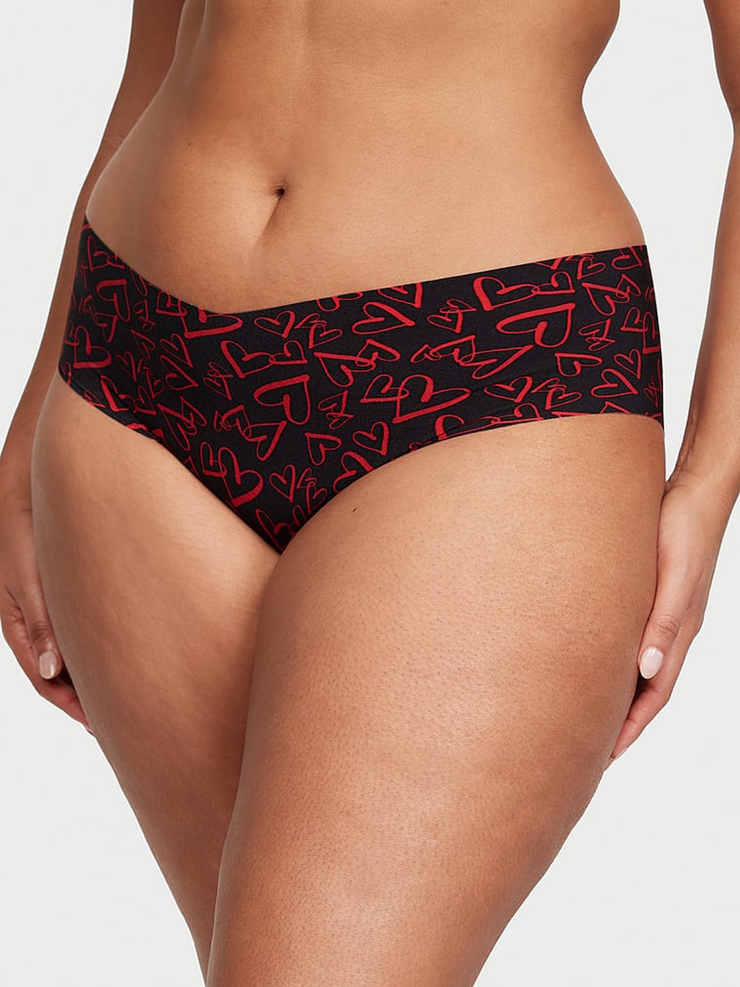 

Victoria's Secret Sexy Illusions No-Show Printed Low-Rise Hiphugger Hipster Briefs, Black