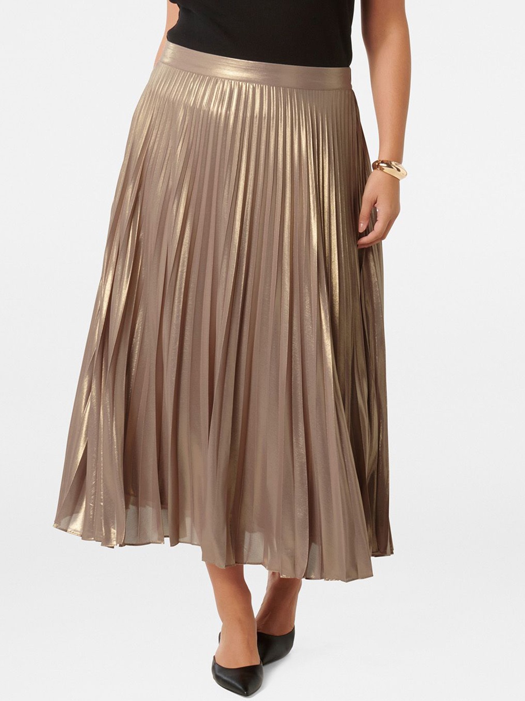 

Forever New Ss24 Estella Curve Pleated Maxi Skirt, Gold