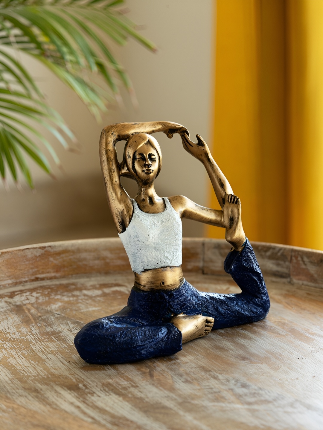 

ExclusiveLane Yoga Lady Modern Figurine Decorative Showpiece, Gold