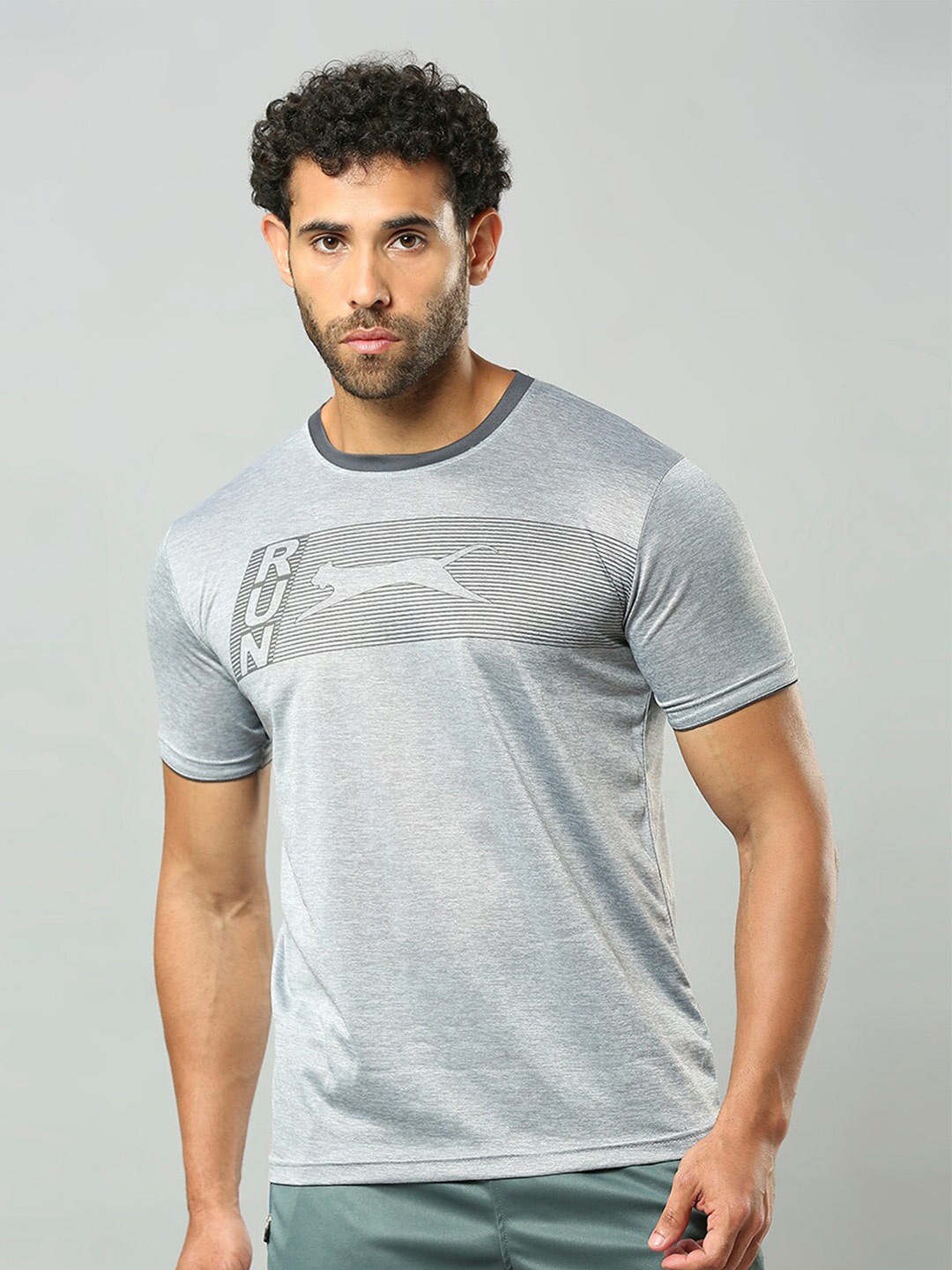 

Black Panther Round Neck Graphic Printed T-shirt, Grey