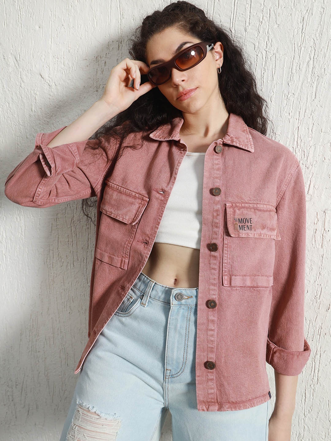 

Hubberholme Long Sleeves Pure Cotton Denim Jacket, Rust