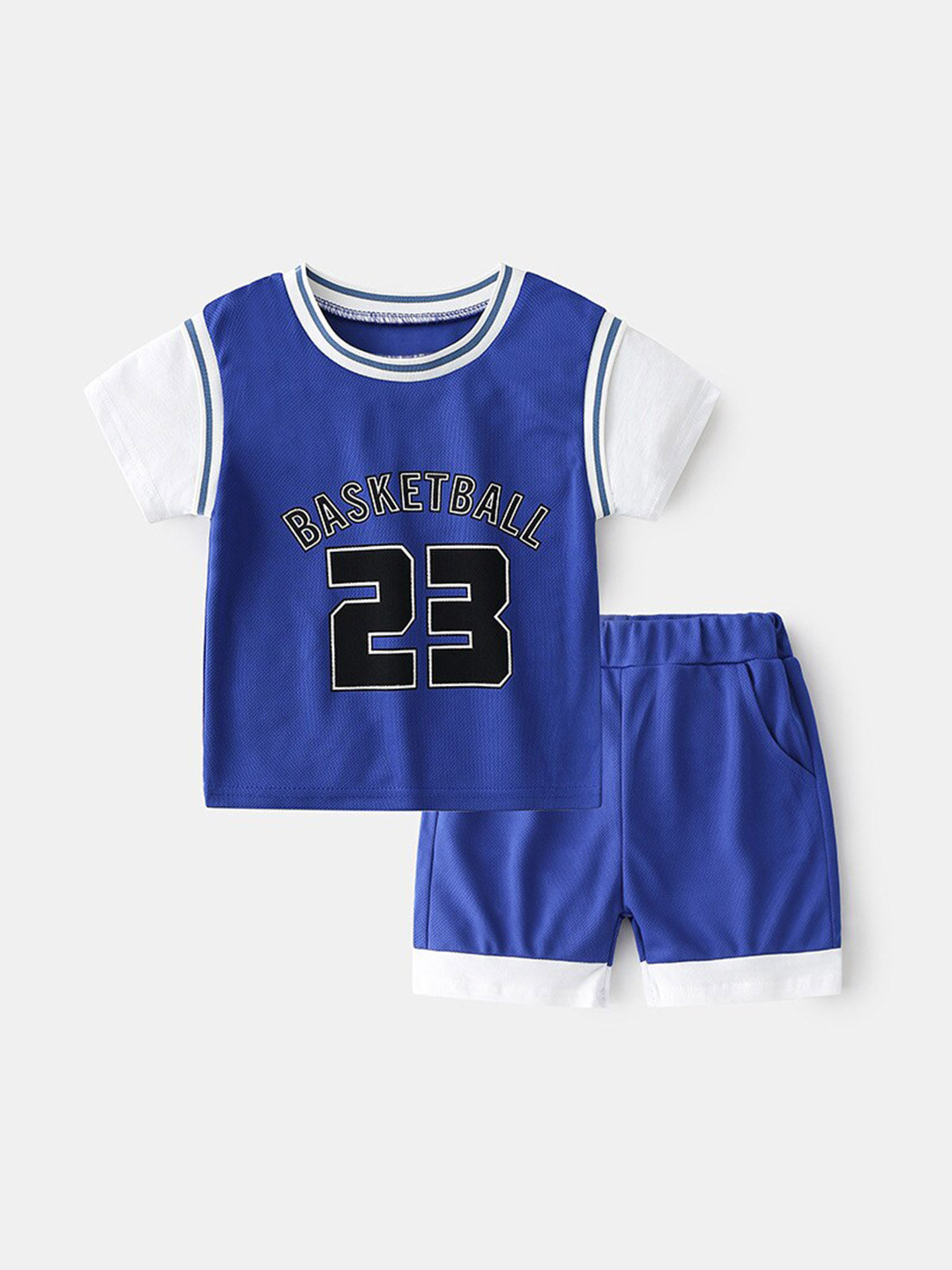 

StyleCast Boys Typography Printed T-shirt with Short, Blue