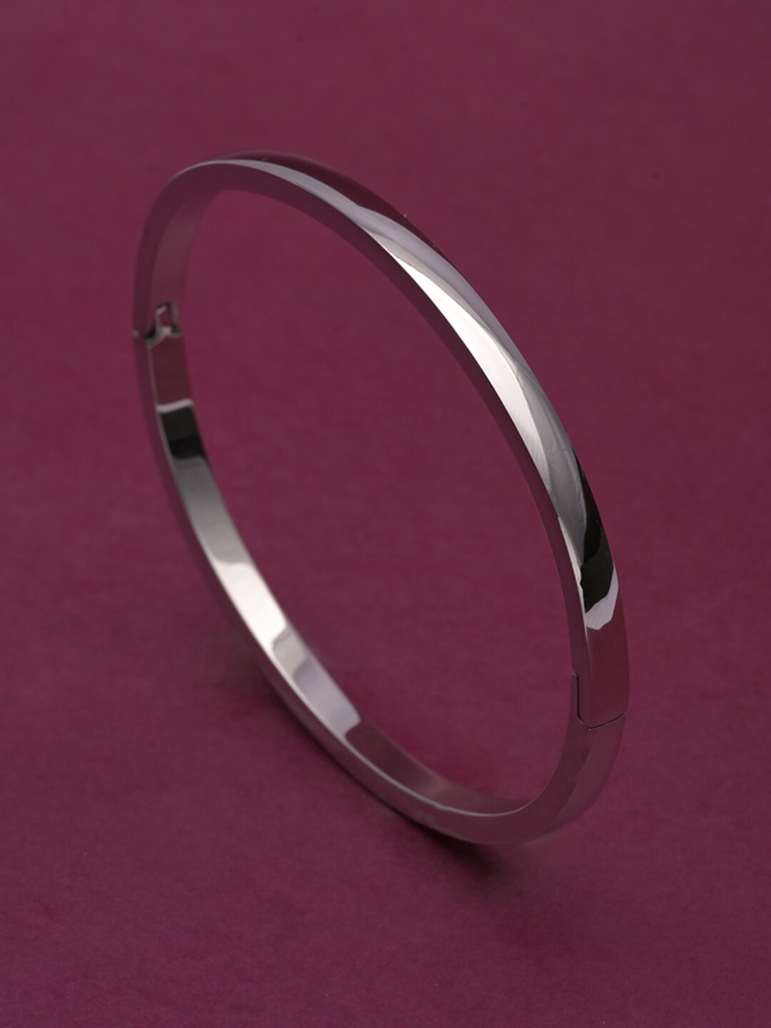 

PALMONAS Silver-Plated Anti Tarnish Bangle-Style Bracelet