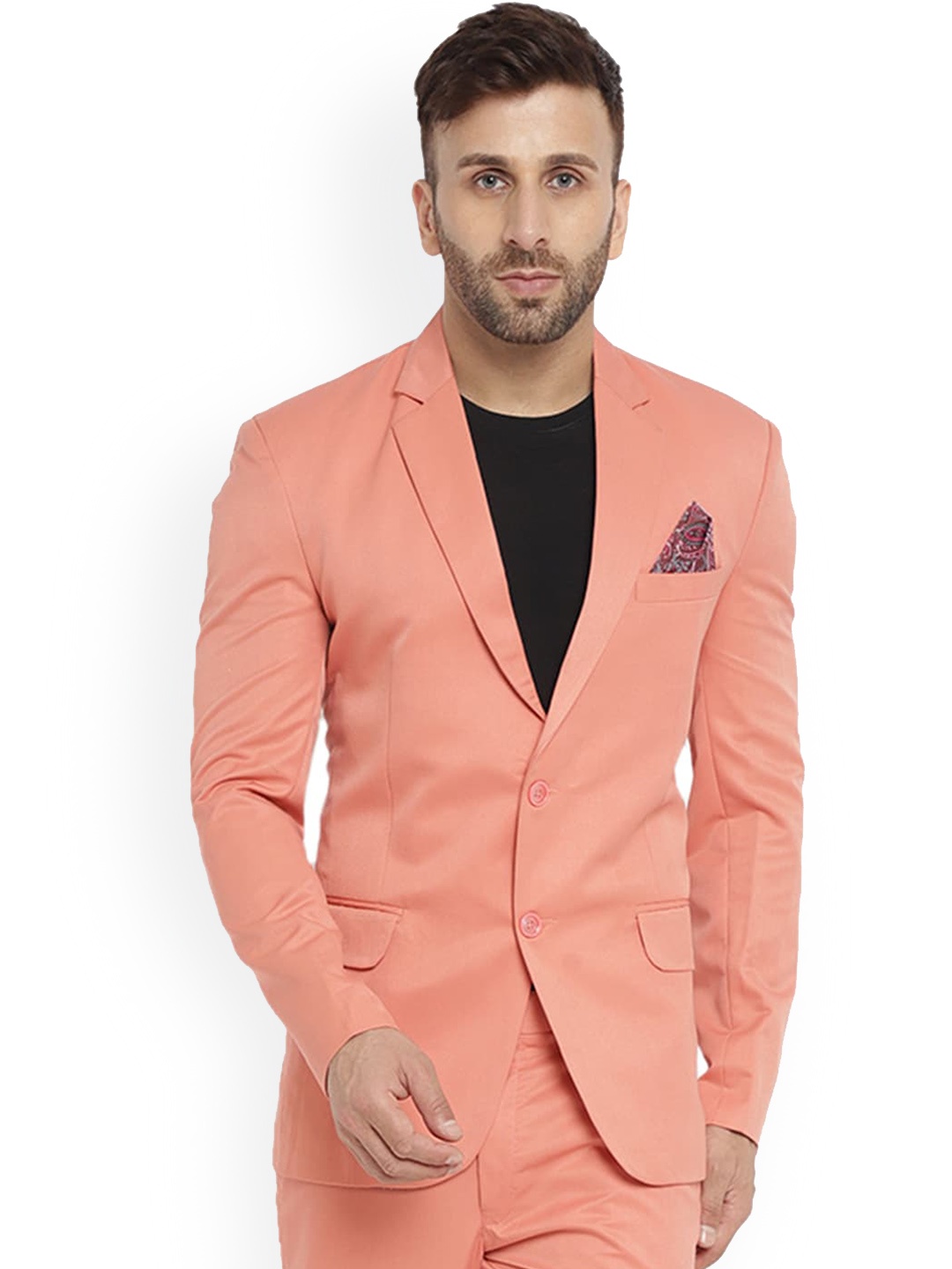 

REFULGENT Notched Lapel Single-Breasted Casual Blazer, Pink