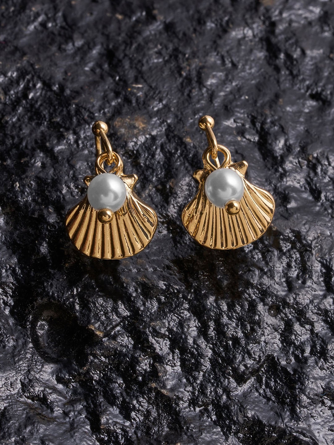 

Accessorize Pearl-Beaded Contemporary Drop Earrings, Gold
