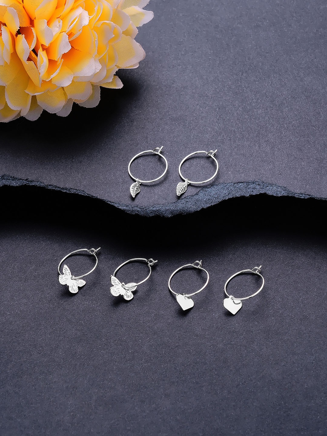 

Accessorize Set Of 3 Metal Circular Hoop Earrings, Silver