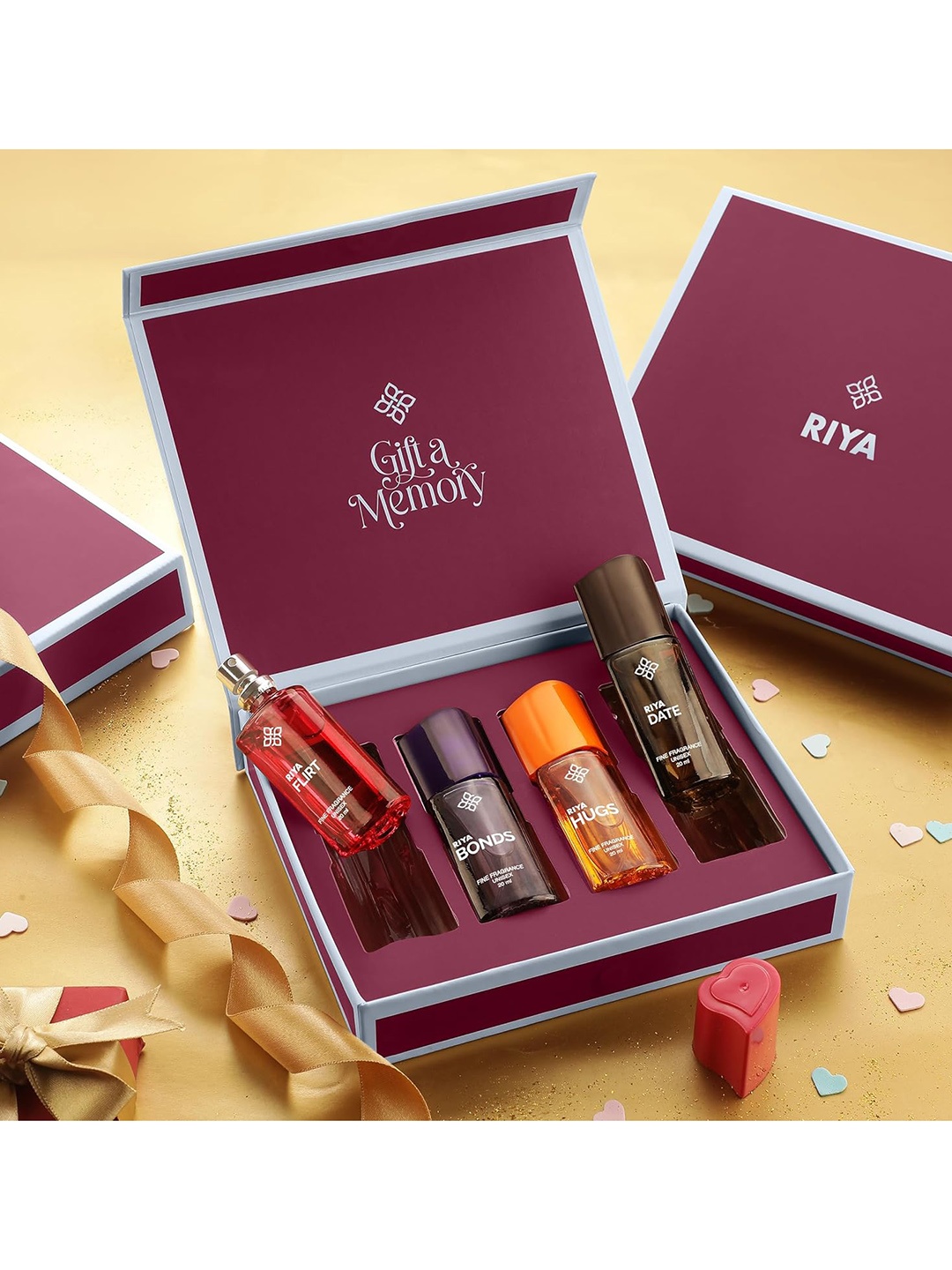 

RIYA Set Of 4 Long Lasting Flirt Date Hugs Bonds EDP-20ml Each, Red