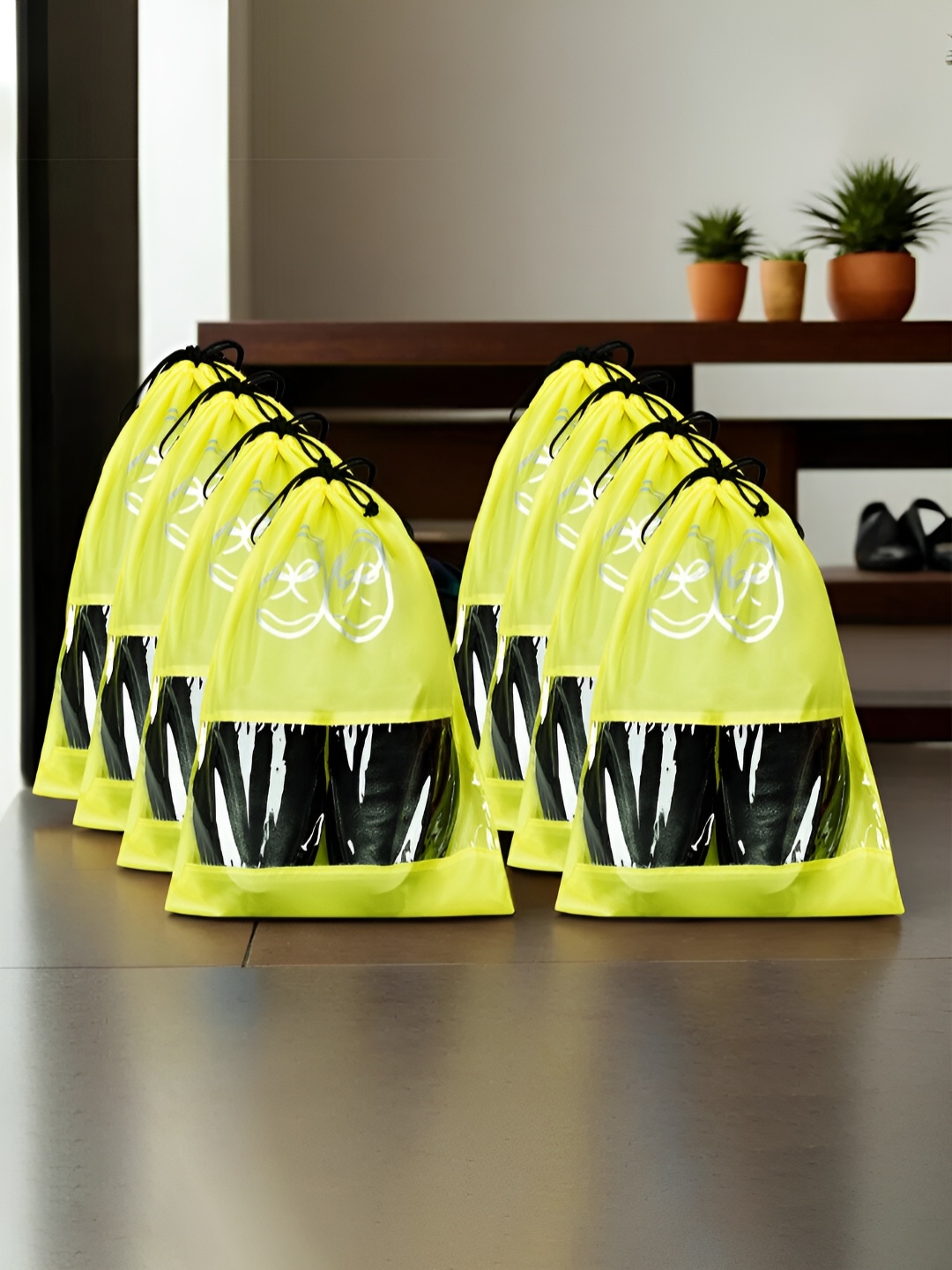 

Kuber Industries 8-Pcs Waterproof Shoe Bags, Yellow