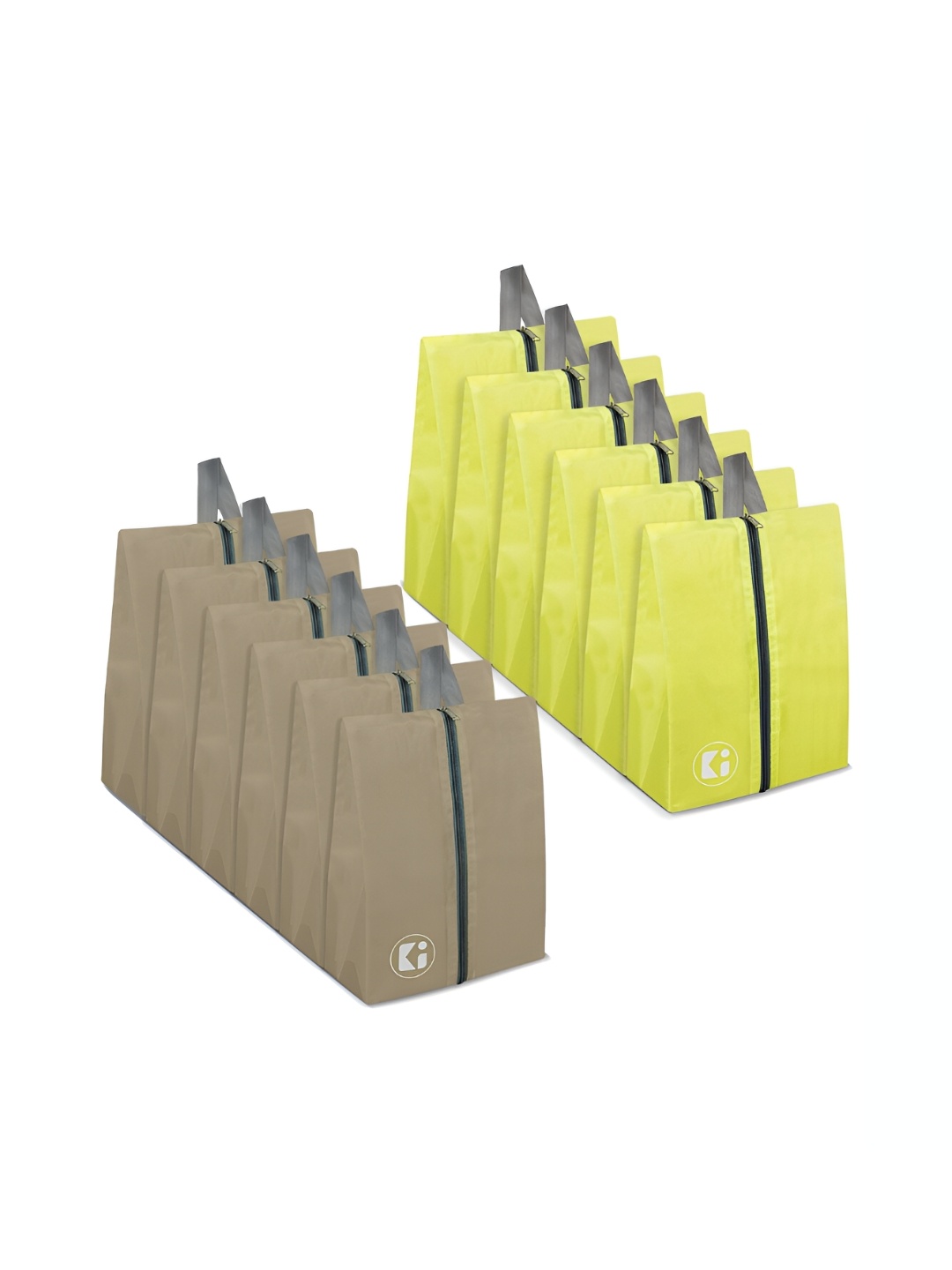 

Kuber Industries Beige 12 Pieces Shoes Organiser