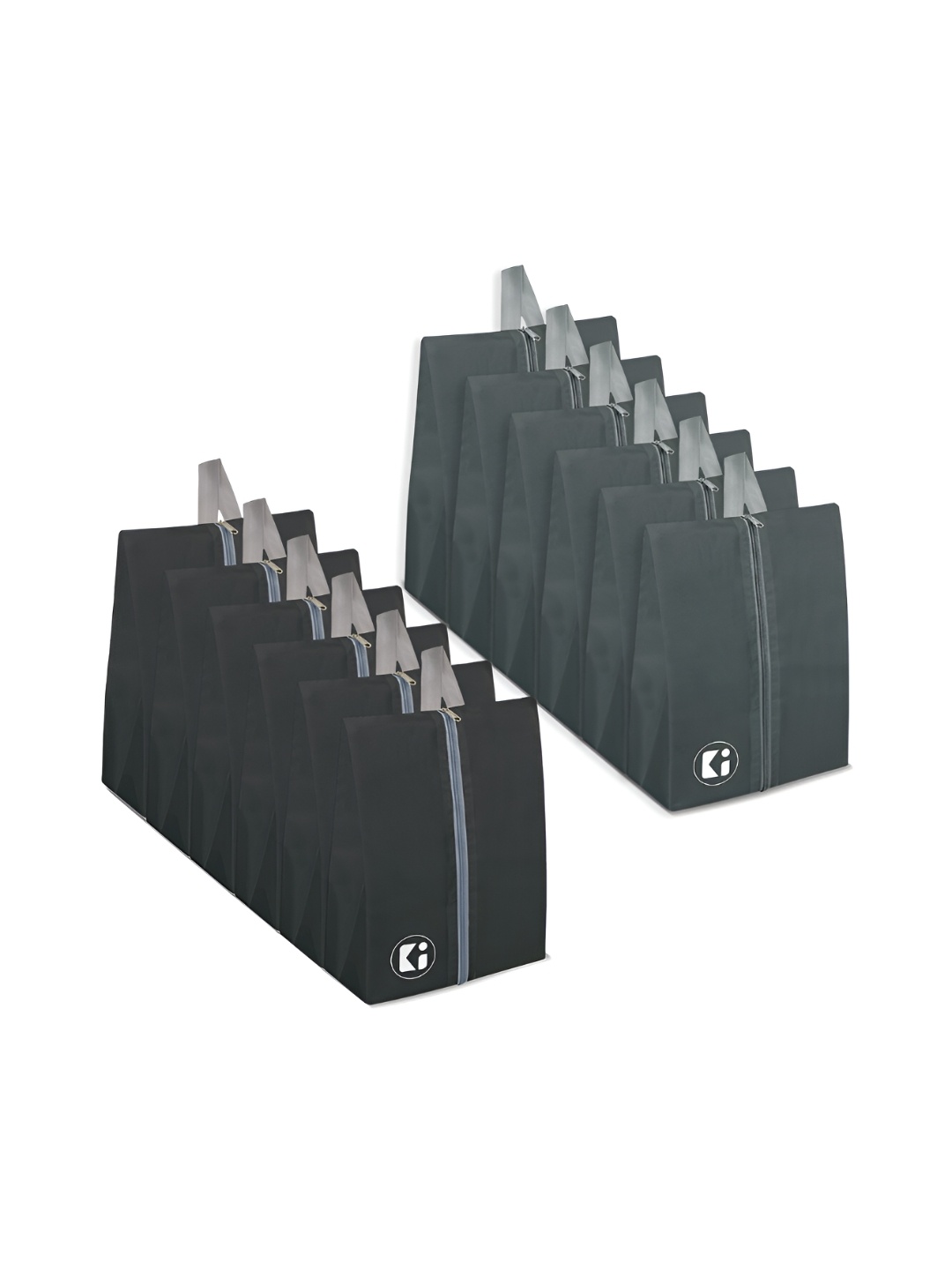 

Kuber Industries Black 12 Pieces Fabric Multi-Utility Organisers