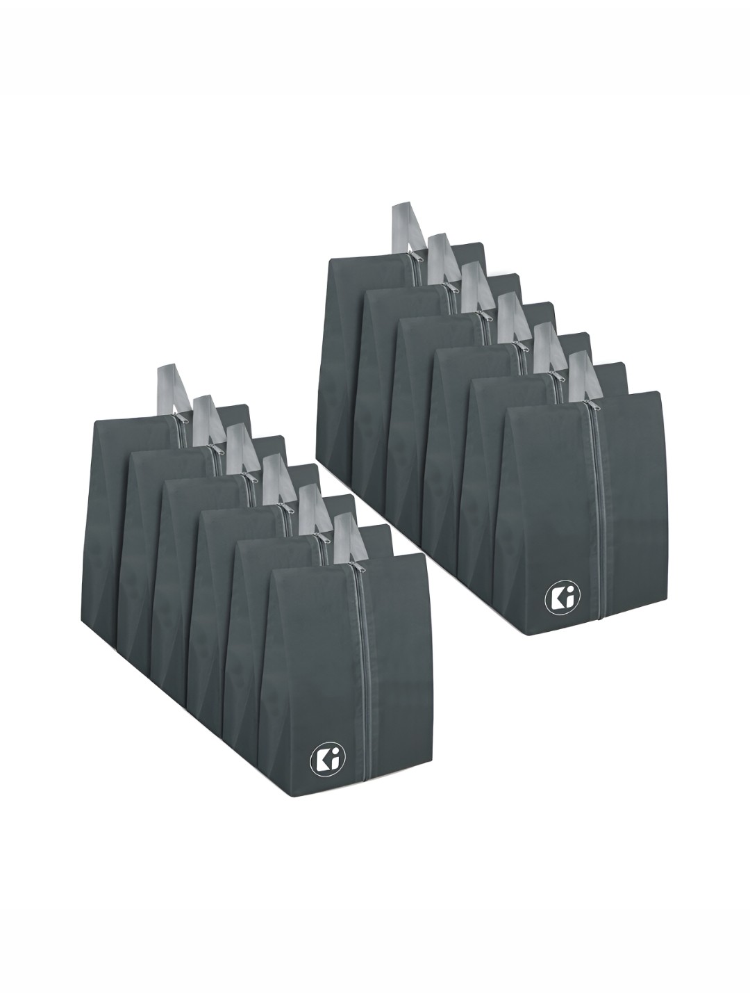 

Kuber Industries Grey 12 Pieces Fabric Multi-Utility Organisers