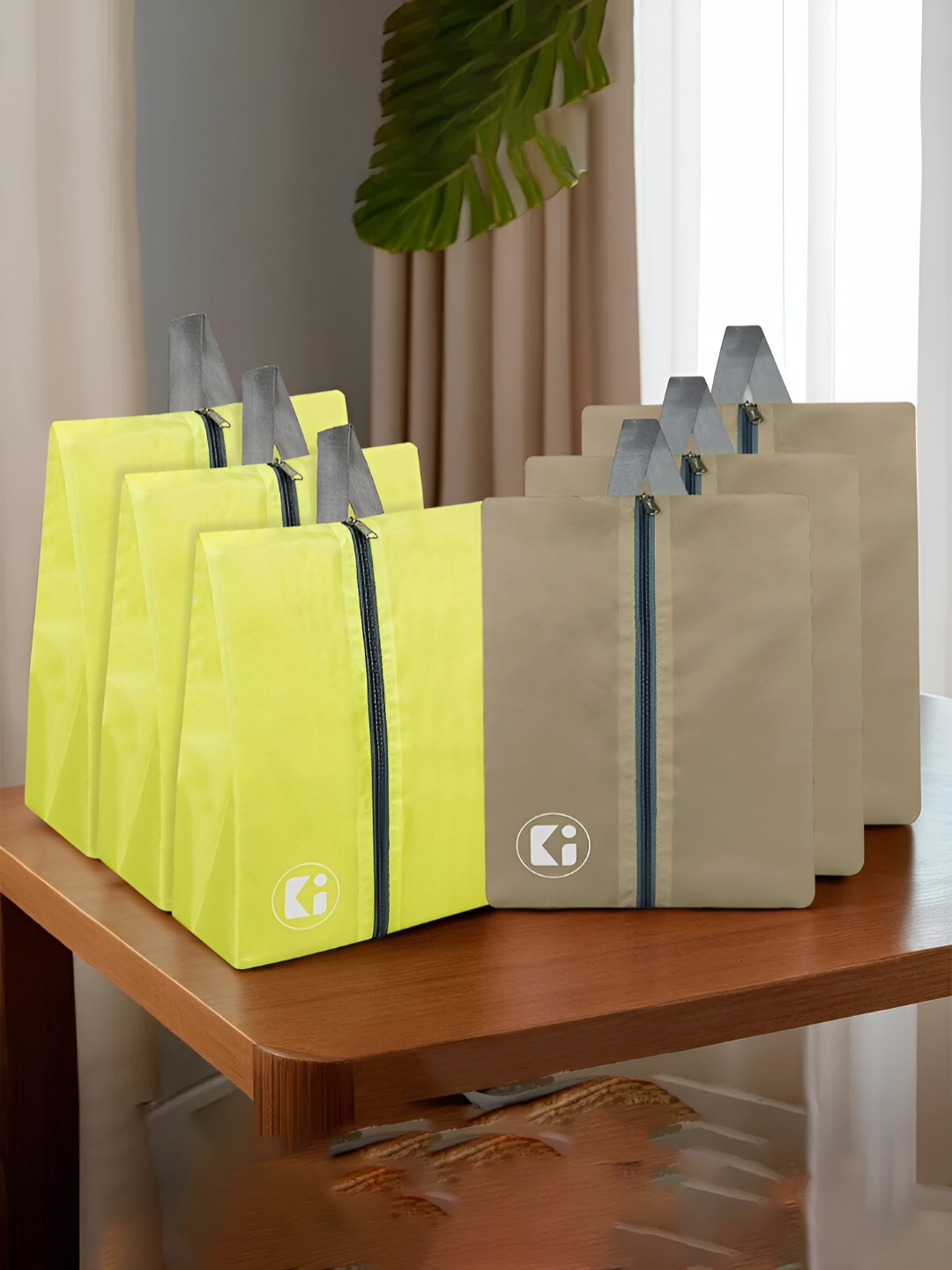 

Kuber Industries Beige 6 Pieces Fabric Multi-Utility Organisers