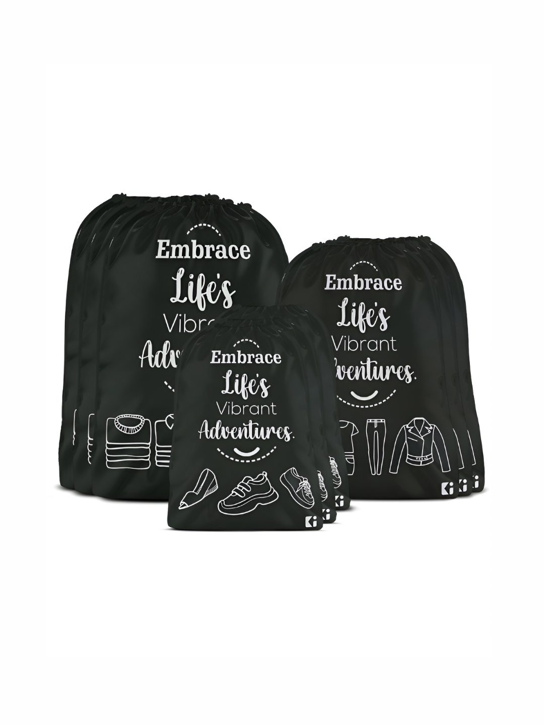

Kuber Industries Black 9 Pieces Multi-Utility Organisers