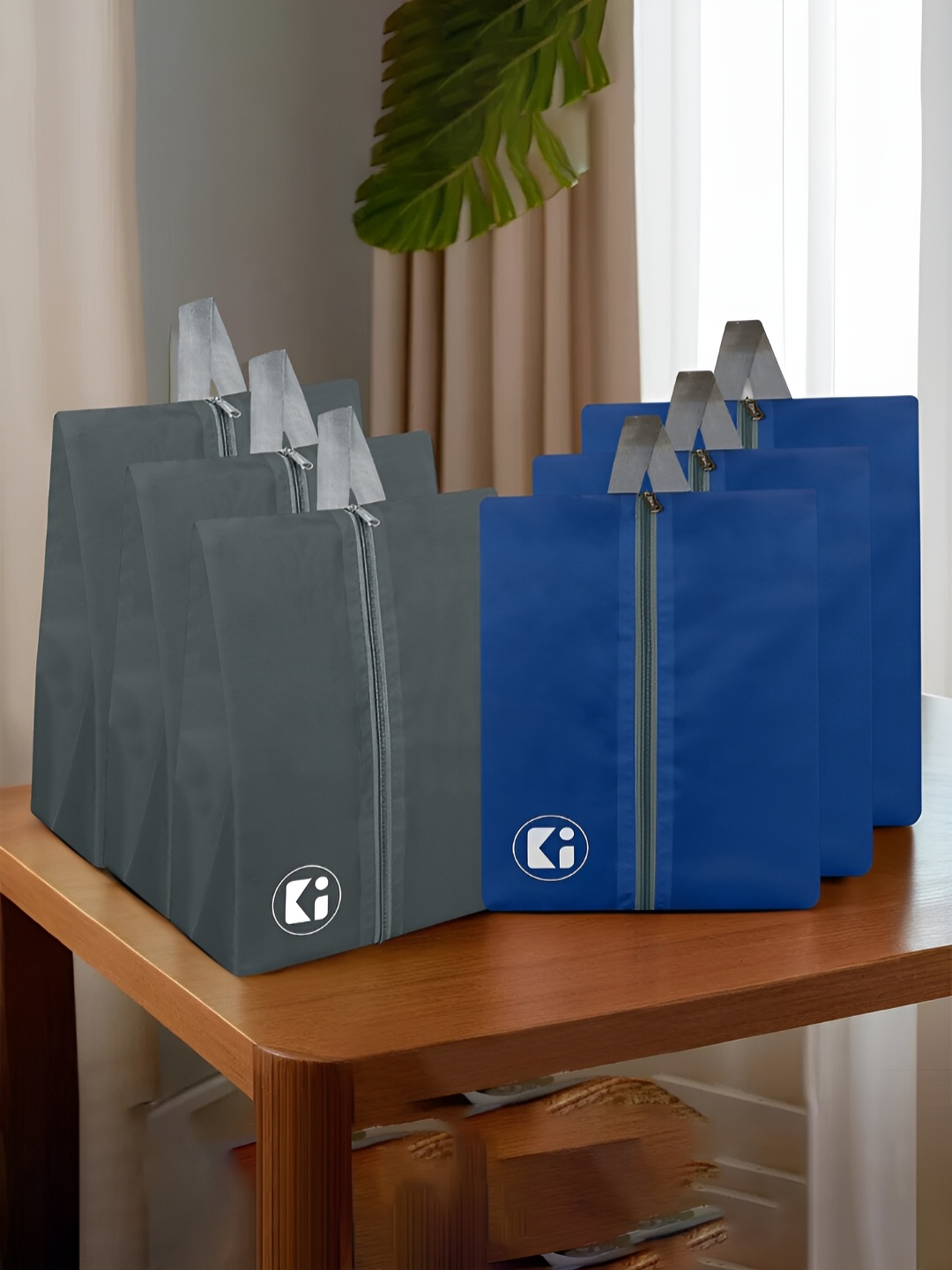 

Kuber Industries Blue 6 Pieces Fabric Multi-Utility Organisers