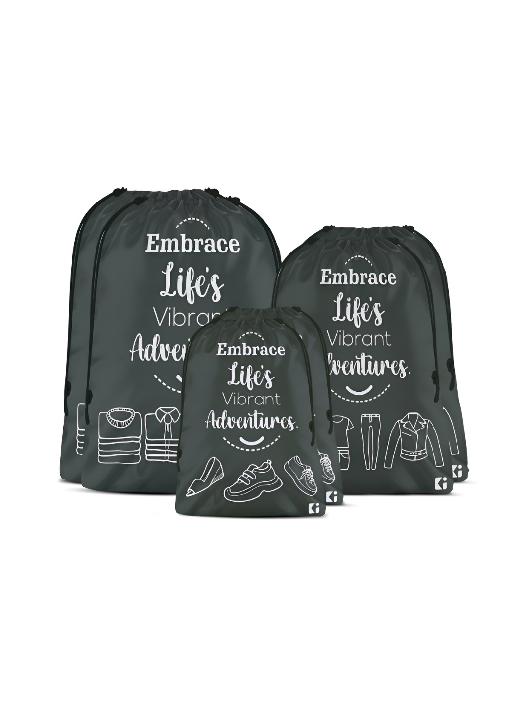 

Kuber Industries Grey 6 Pieces Printed Fabric Multi-Utility Organisers