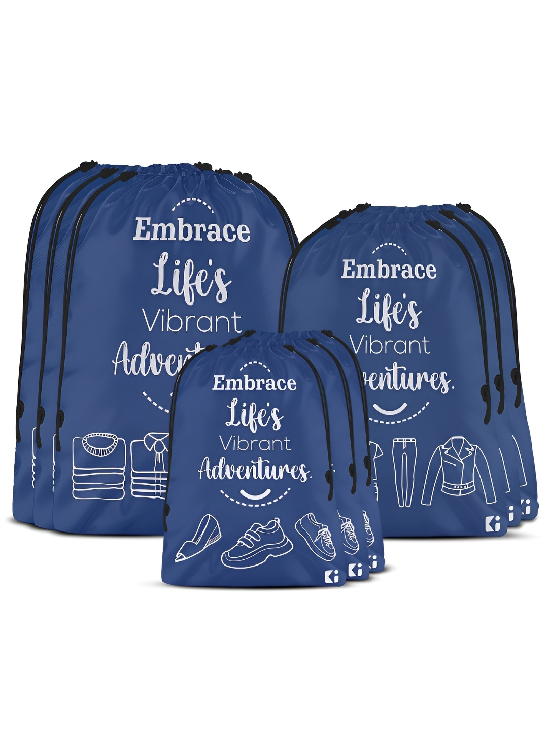 

Kuber Industries Pack Of 9 Printed Shoe Bags, Blue