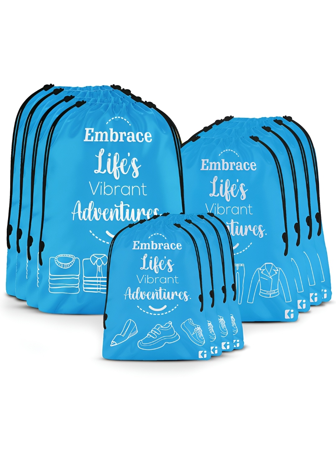 

Kuber Industries Pack Of 12 Printed Shoe Bag, Blue