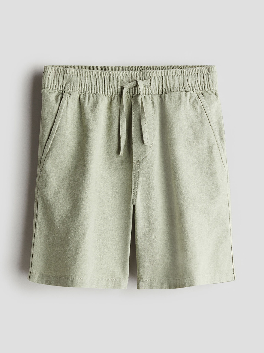 

H&M Boys Linen-Blend Shorts, Green