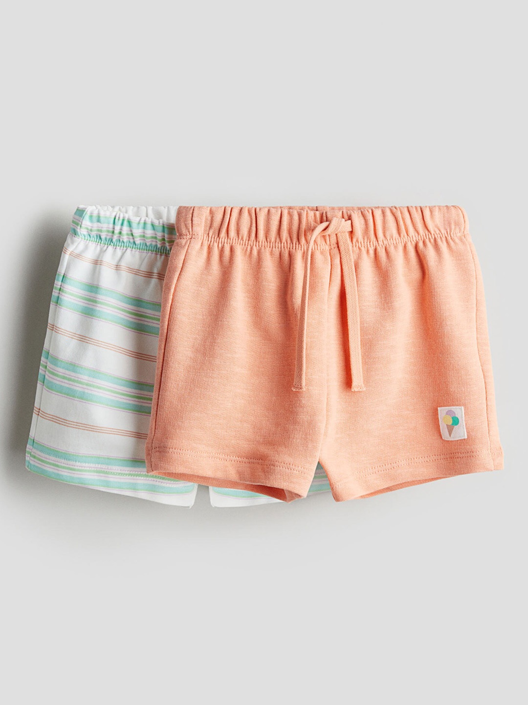 

H&M Boys Pure Cotton 2-Pack Sweatshirt Shorts, Orange