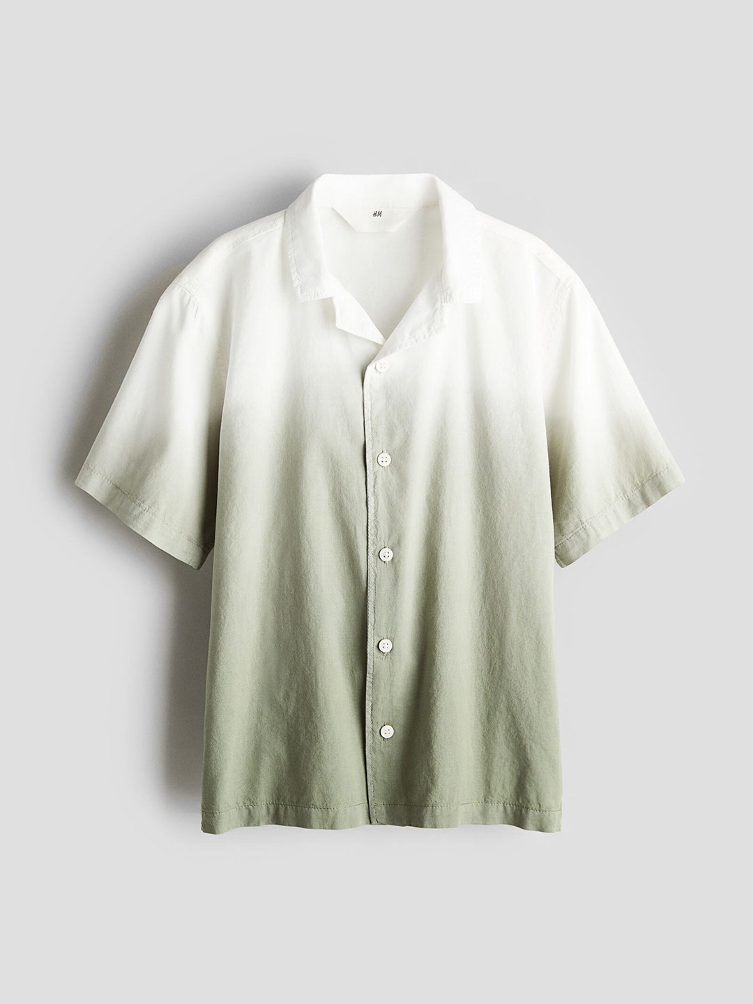

H&M Boys Pure Cotton Short-Sleeved Resort Shirt, Green