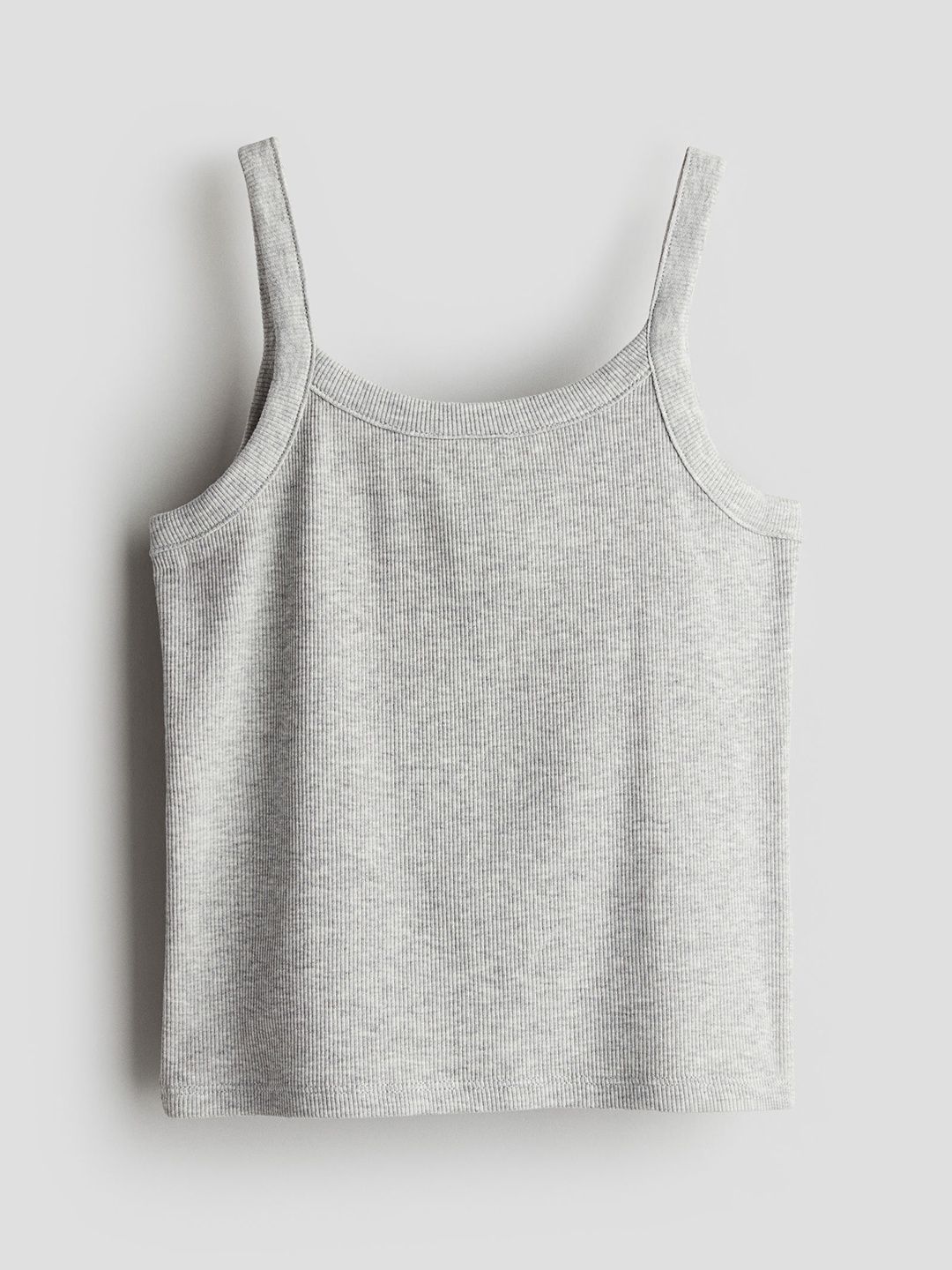 

H&M Girls Ribbed Strappy Top, Grey