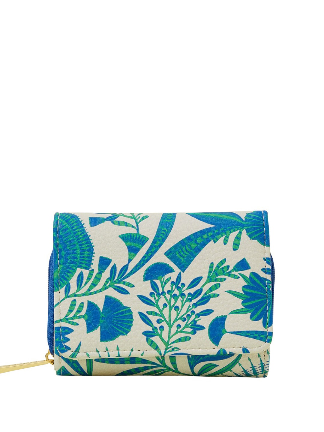 

Accessorize Floral Printed Three Fold Wallet Wallet, Blue