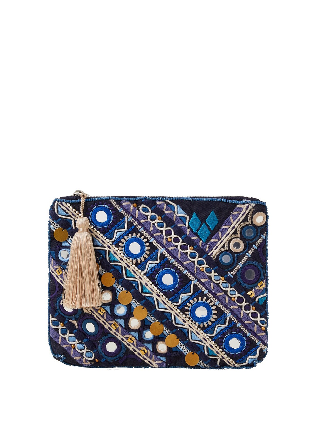 

Accessorize Embellished Mirror Pouch, Blue