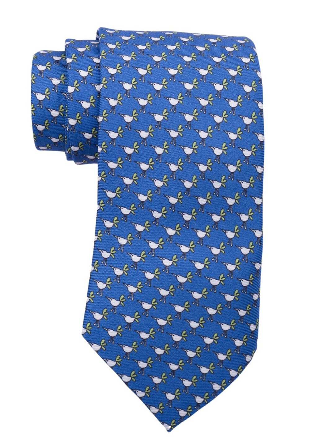 

The Tie Hub Men Printed Silk Broad Tie, Blue