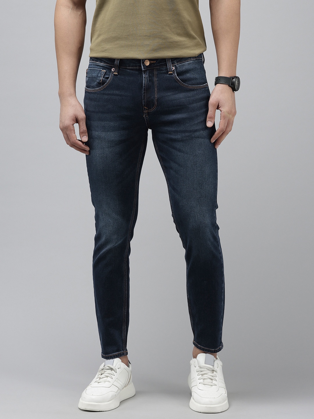 

SPYKAR Men Kano Slim Fit Light Fade Stretchable Jeans, Blue