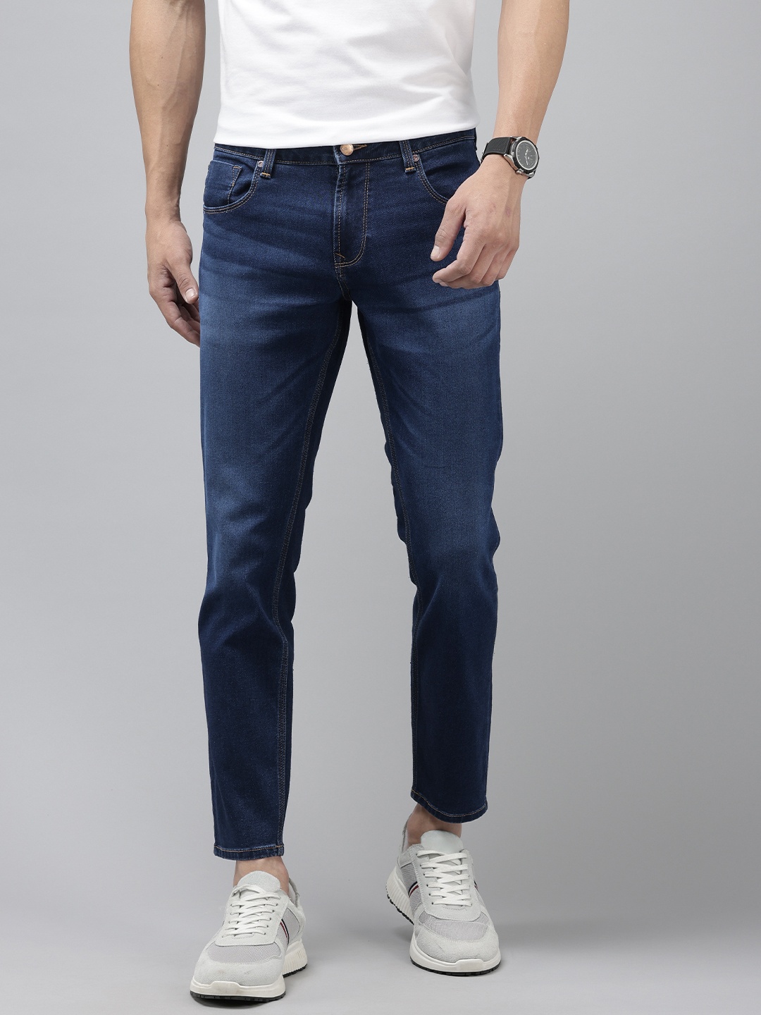 

SPYKAR Men Kano Slim Fit Light Fade Stretchable Jeans, Blue